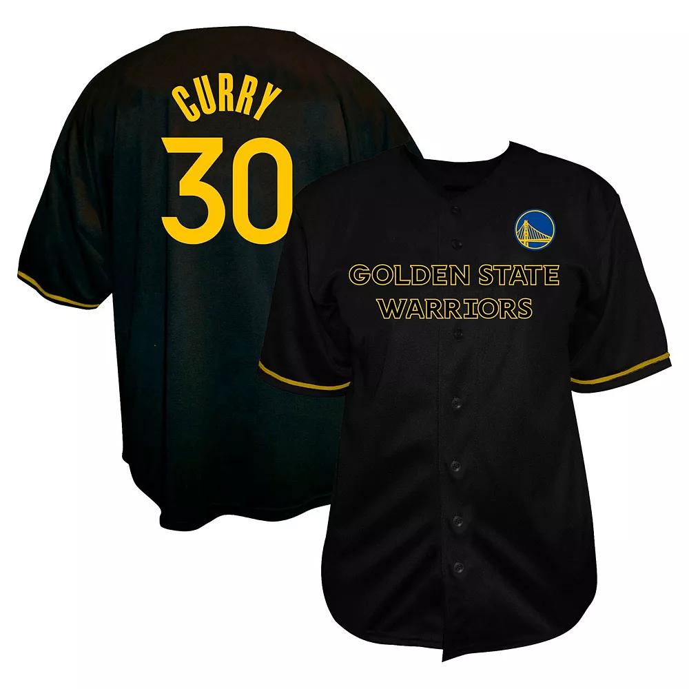 Men's Profile Stephen Curry Black Golden State Warriors Big & Tall Name & Number Button-Up Jersey, Size: 3XB Product Image
