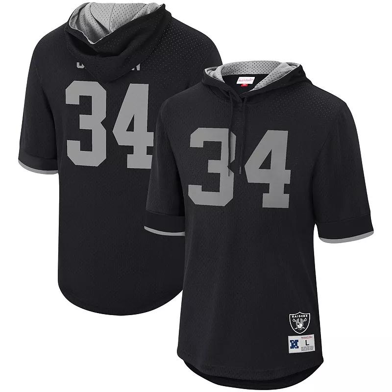 Mens Mitchell & Ness Bo Jackson Black Los Angeles Raiders Retired Player Mesh Name & Number Hoodie T-Shirt Product Image