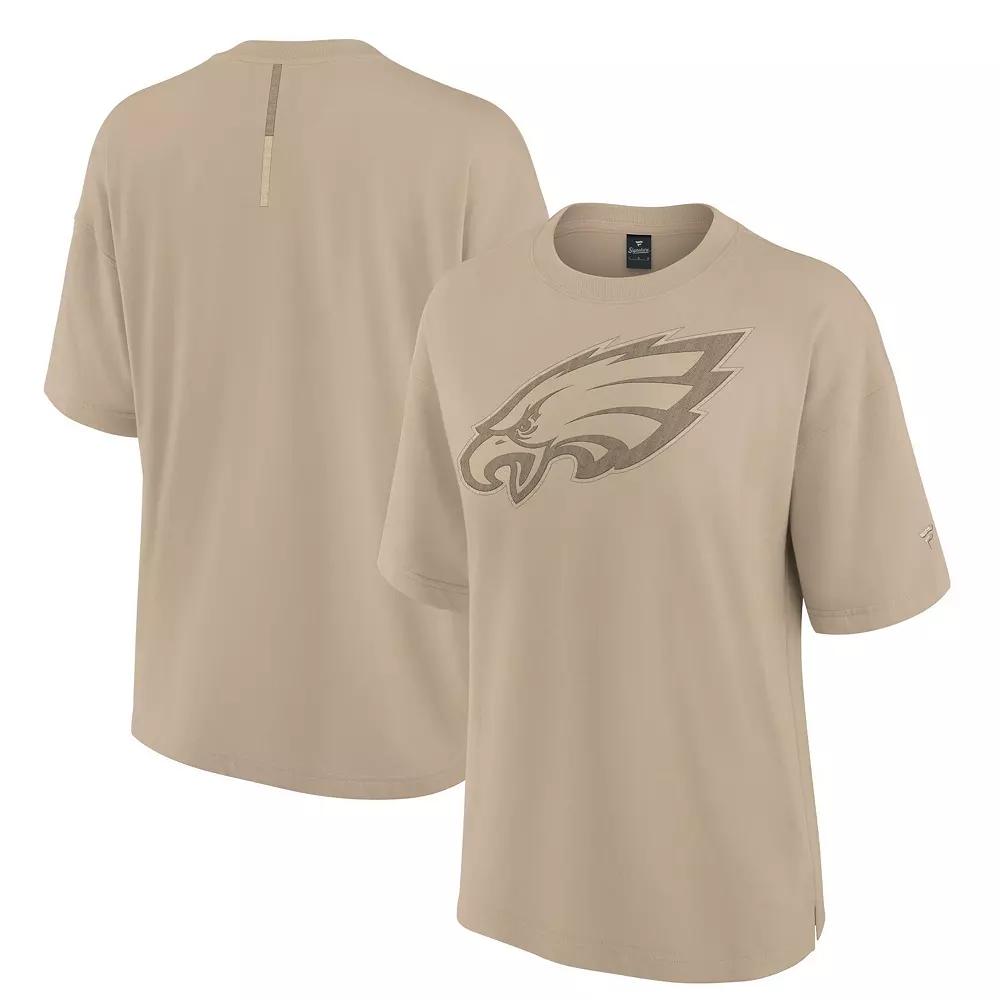 Women's Fanatics Signature Khaki Philadelphia Eagles Elements Oversized T-Shirt, Size: 3XL, Beig K Product Image