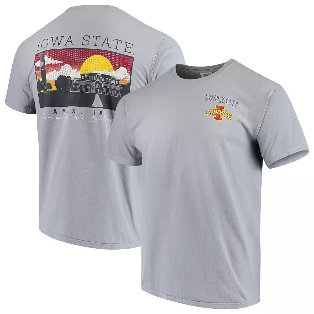 Men's Gray Iowa State Cyclones Team Comfort Colors Campus Scenery T-Shirt, Size: Large, Grey Product Image