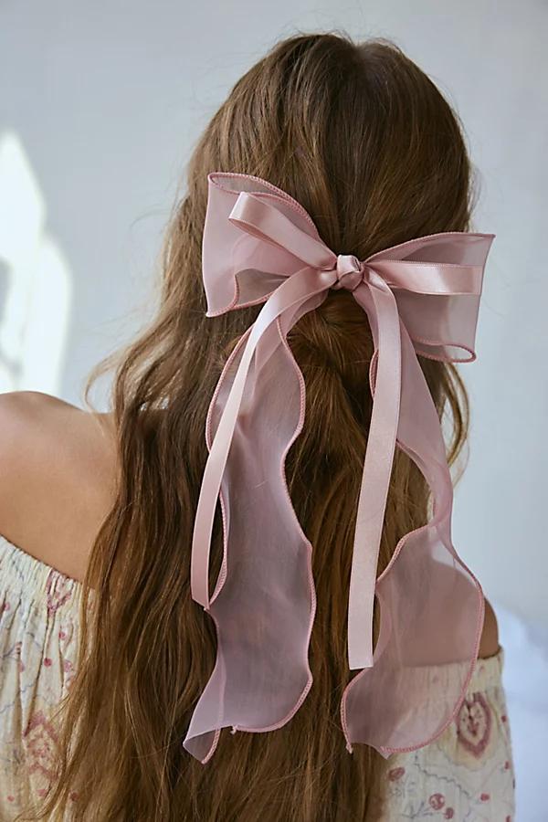 Inez Chiffon Ribbon Hair Bow Hair Clip Womens at Urban Outfitters Product Image