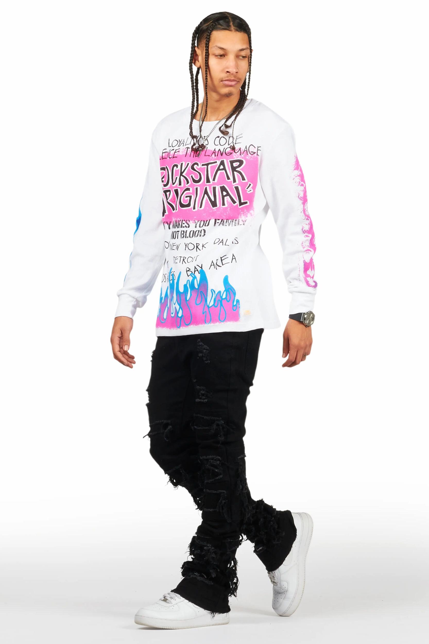 Vasco Jet Black Stacked Flare Jean Male Product Image