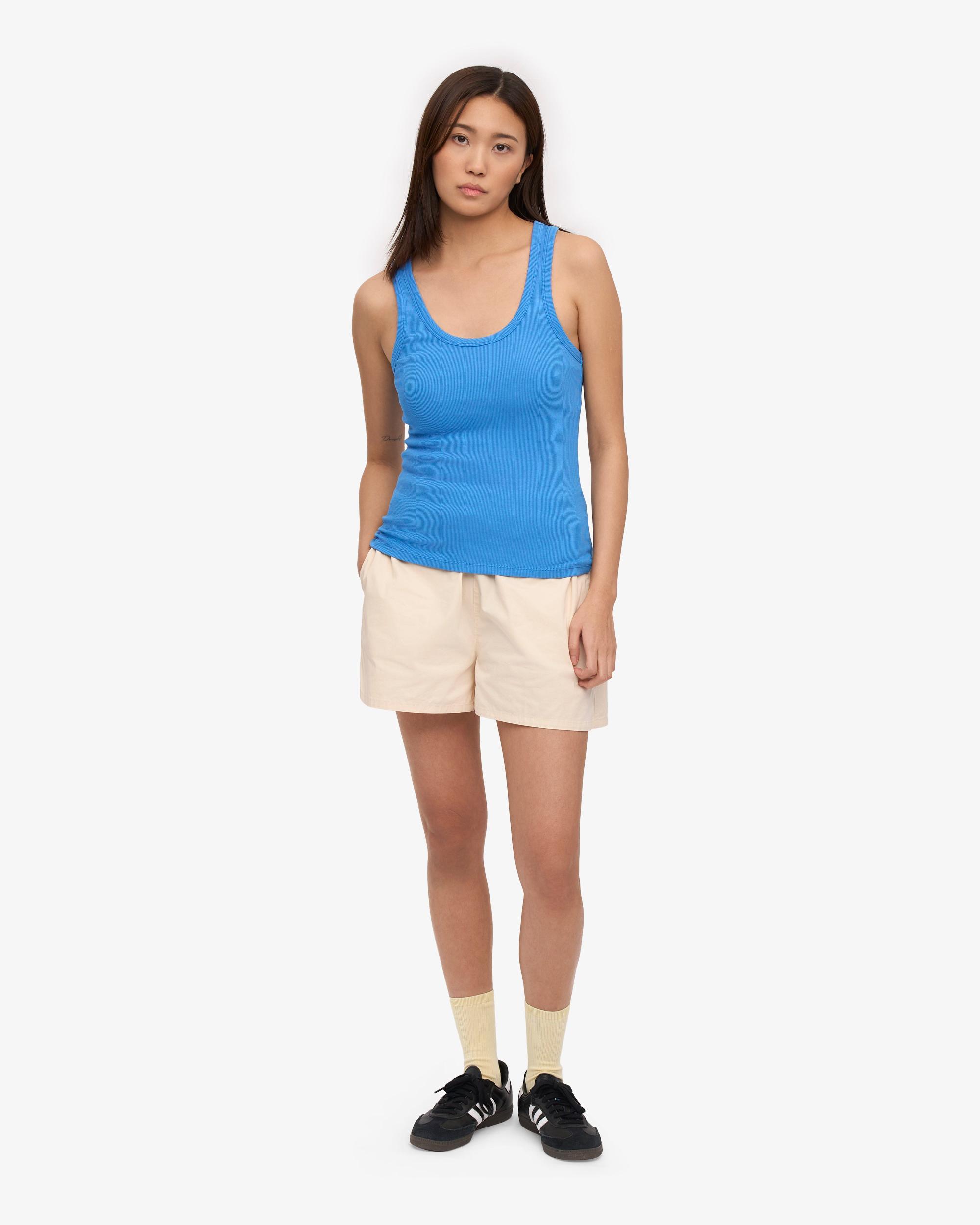 Women Organic Rib Tank Top - Pacific Blue Product Image