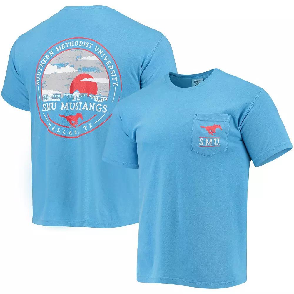 Men's Light Blue SMU Mustangs Circle Campus Scene T-Shirt, Size: 2XL, Nc2 Light Product Image