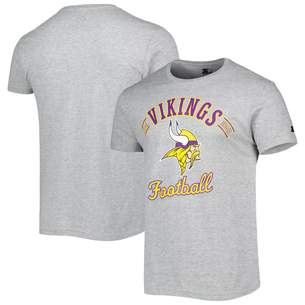 Men's Starter Heathered Gray Minnesota Vikings Prime Time T-Shirt, Size: XL, Grey Product Image