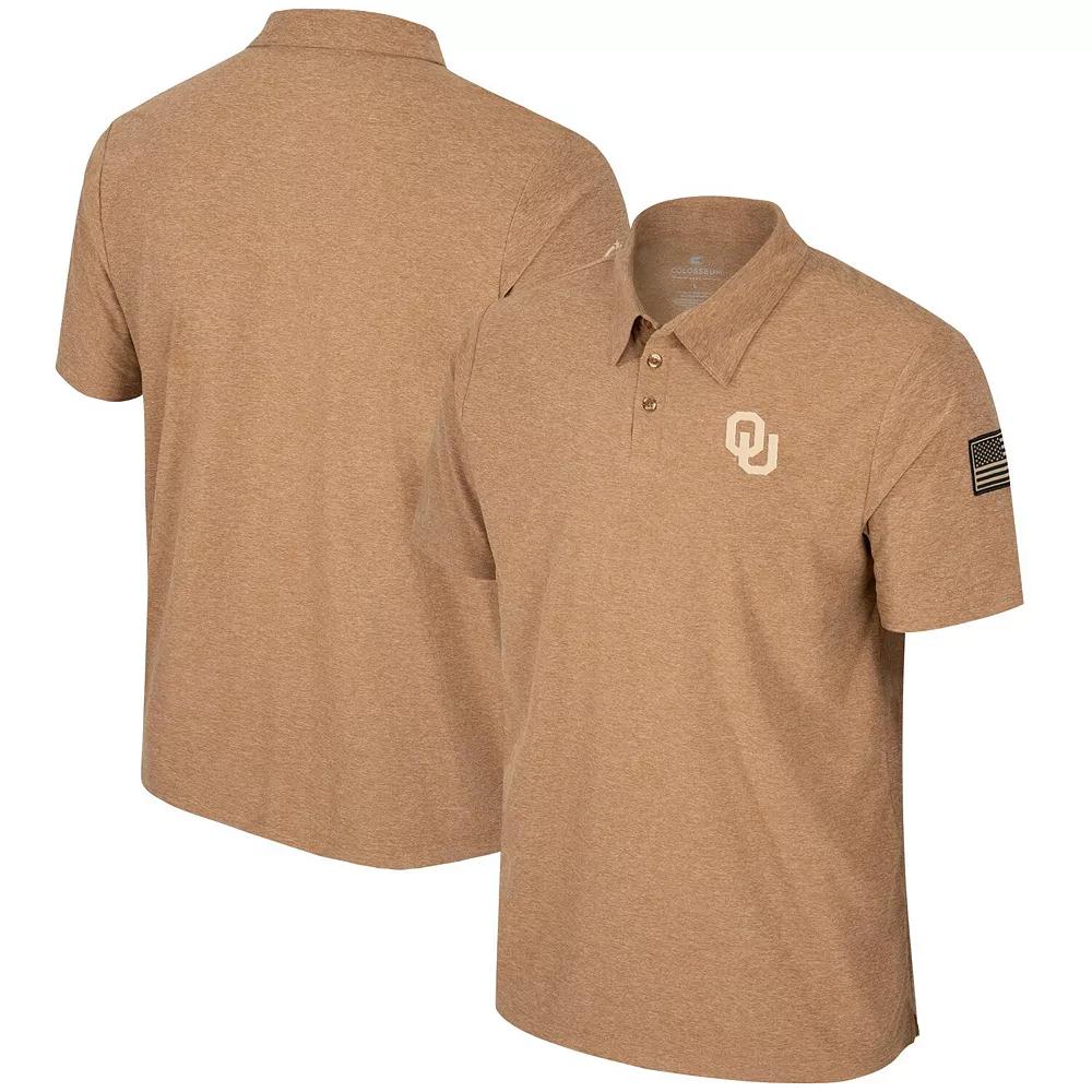 Men's Colosseum Khaki Oklahoma Sooners OHT Military Appreciation Cloud Jersey Desert Polo,  Product Image