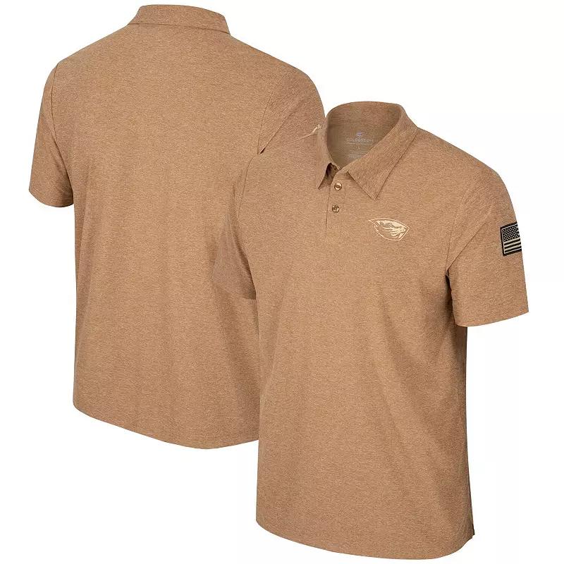 Men's Colosseum Khaki Oklahoma Sooners OHT Military Appreciation Cloud Jersey Desert Polo,  Product Image