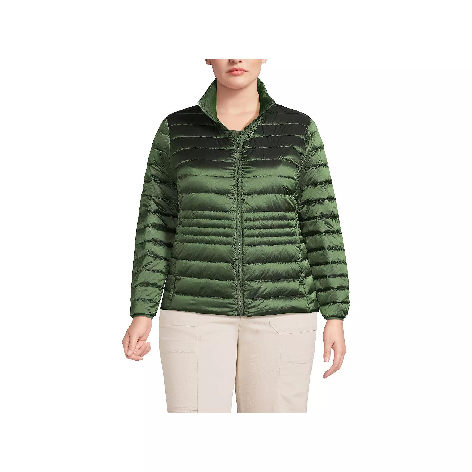 Plus Size Lands' End Wanderweight Packable Down Jacket, Women's, Size: 2XL, Estate Green Shine Product Image