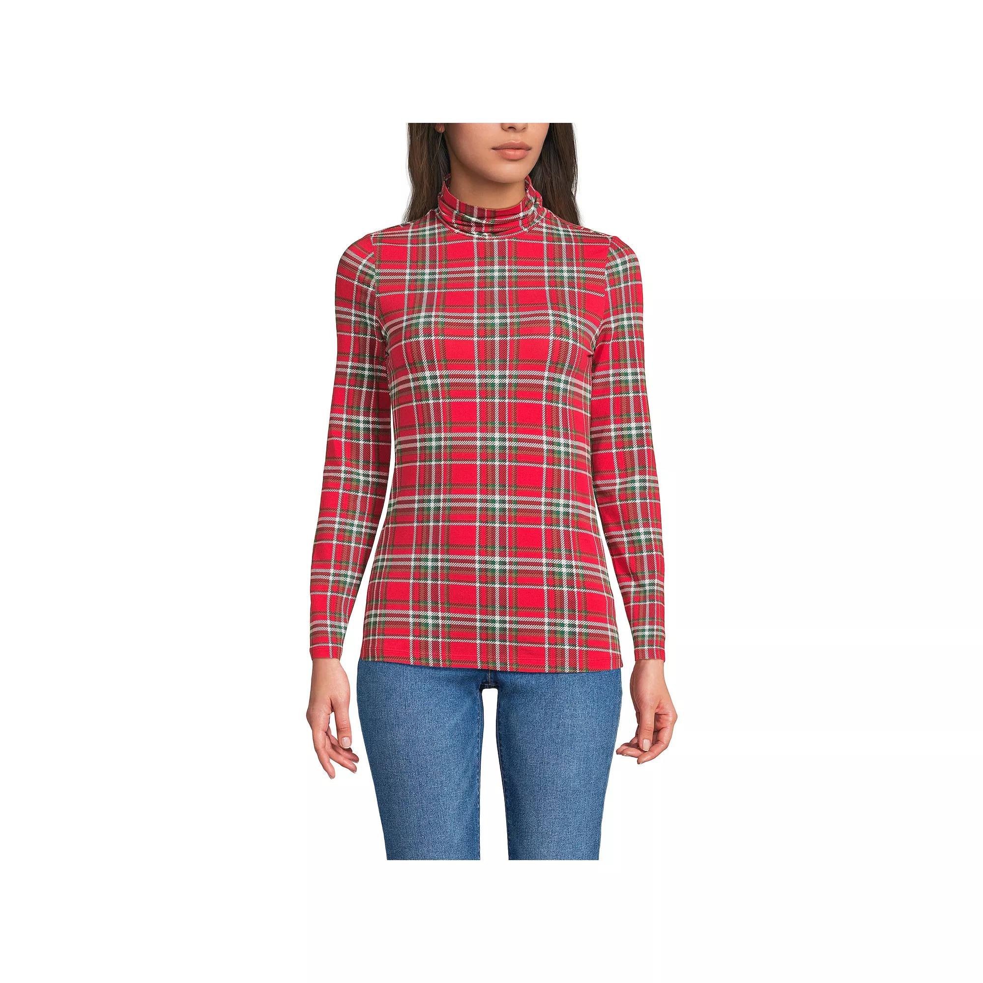 Women's Lands' End Lightweight Fitted Turtleneck,  Product Image