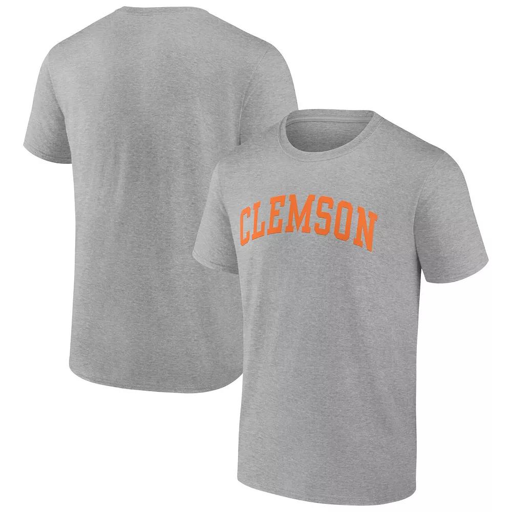 Men's Heather Gray Clemson Tigers Basic Arch T-Shirt, Size: 3XL, Grey Product Image