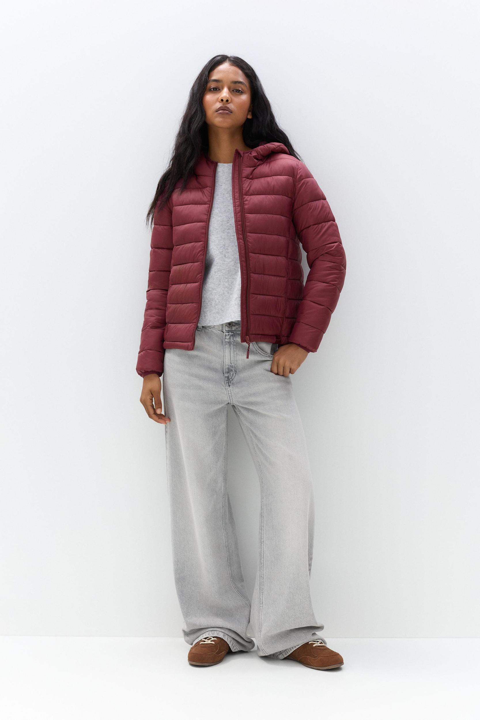 Lightweight puffer jacket with hood Product Image