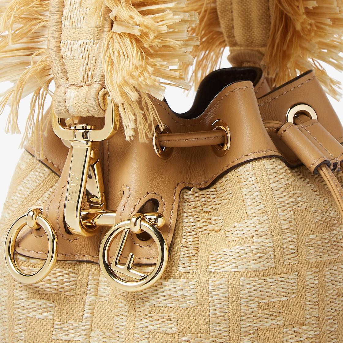 Mon TresorJacquard fabric mini-bag with raffia FF Product Image