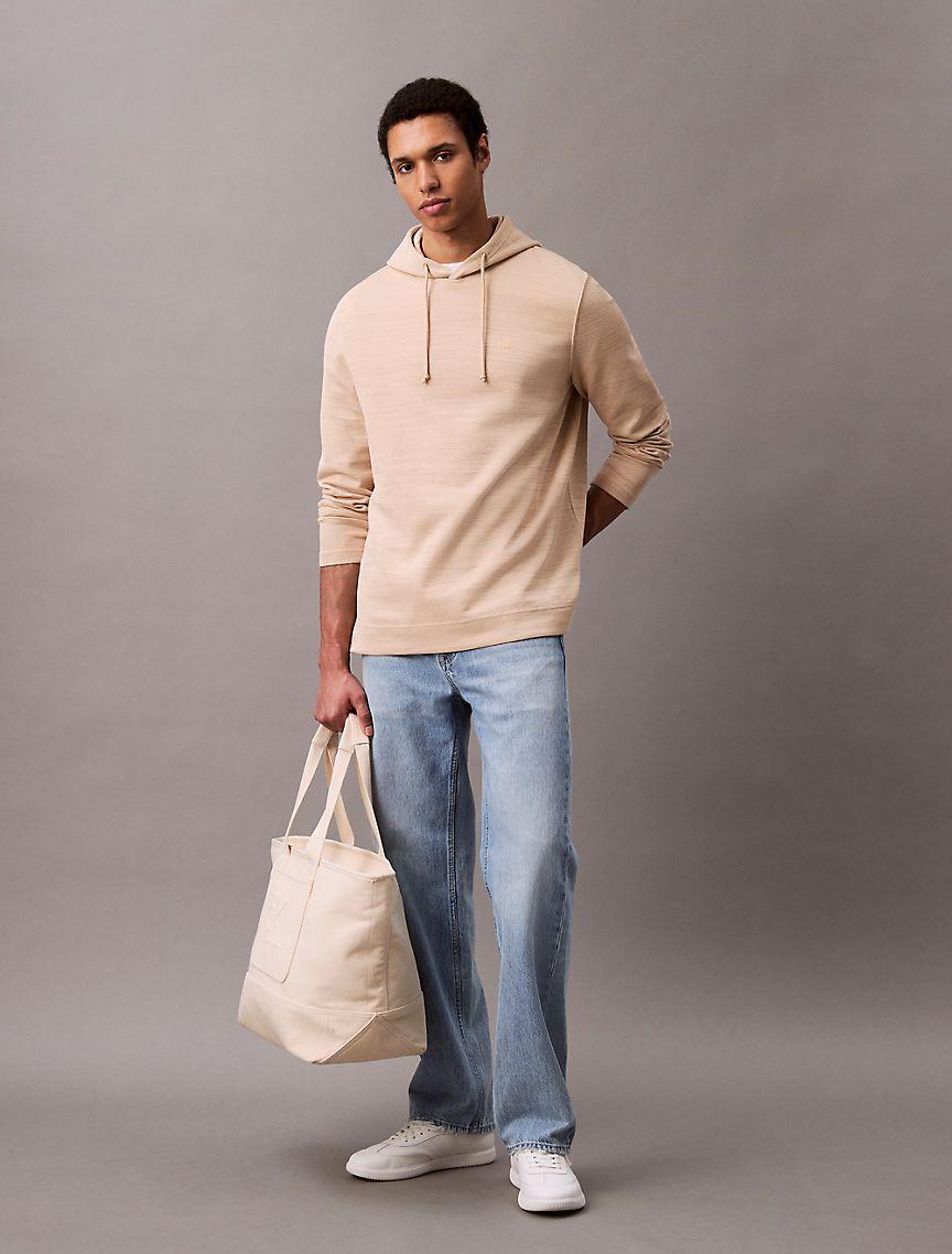 Cotton Blend Ribbed Classic Hoodie Product Image