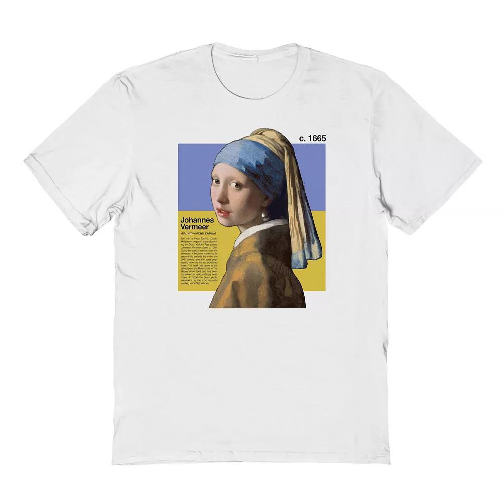 Mens Vermeers Lady With A Pearl Earring Fine Art Graphic Tee Product Image