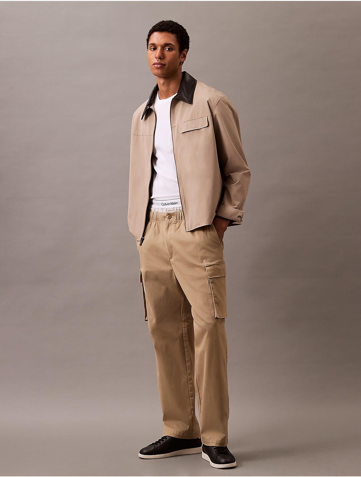 Calvin Klein Mens Cotton Stretch Straight Fit Cargo Pants - Brown Product Image