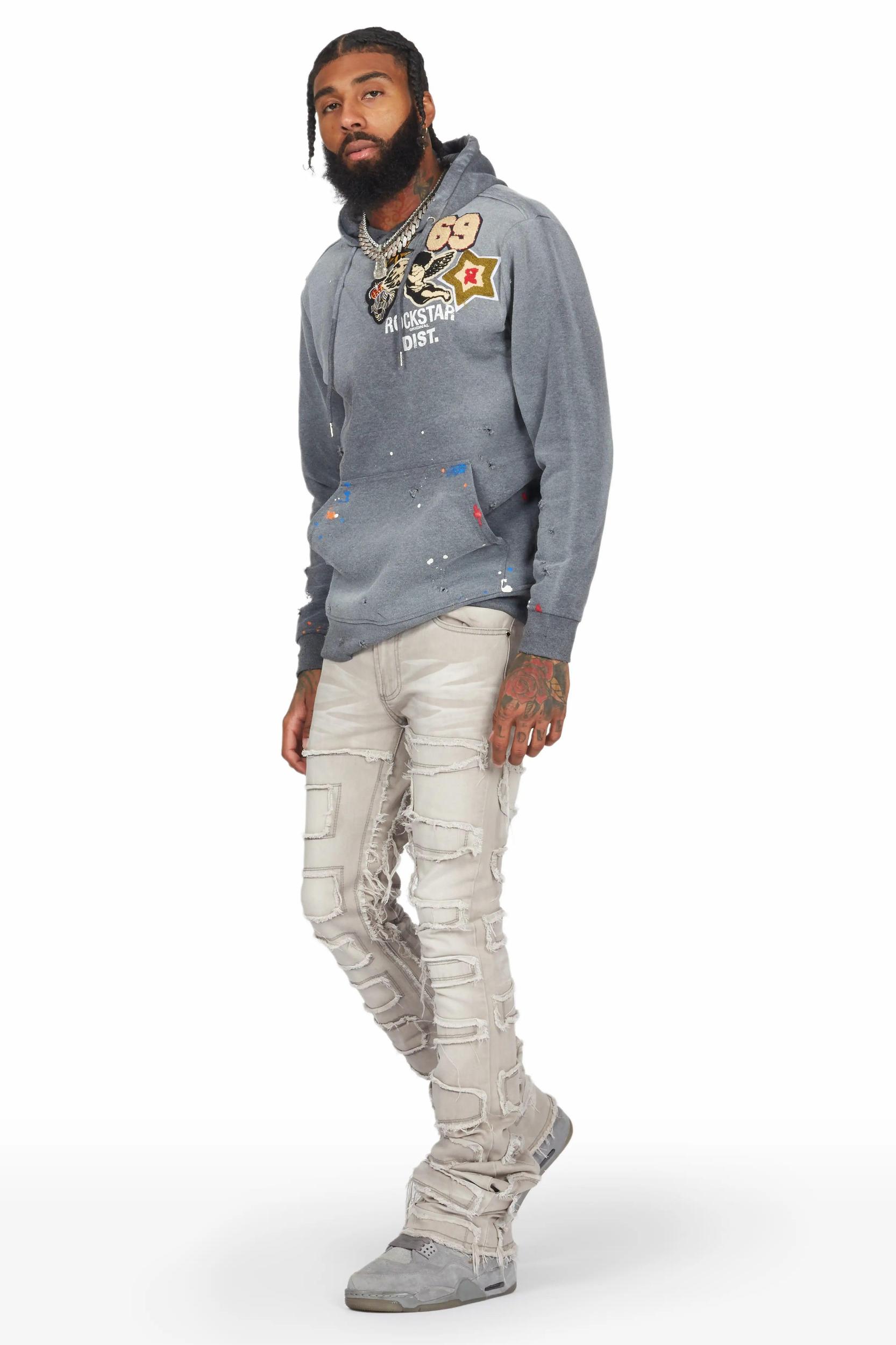 Hallie Grey Wash Super Stacked Flare Jean Male Product Image