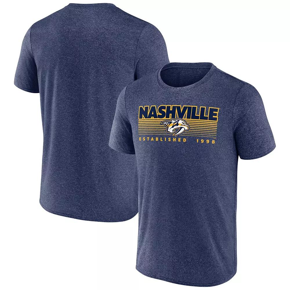 Mens Fanatics Heathered Navy Nashville Predators Prodigy Performance T-Shirt Pdt Blue Product Image