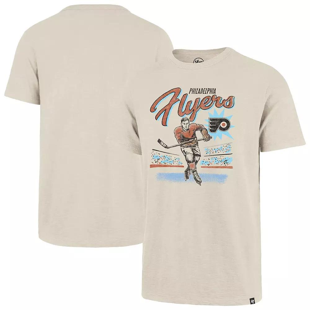 Men's '47 Natural Philadelphia Flyers Hockey Player Golden Age Scrum T-Shirt,  Product Image