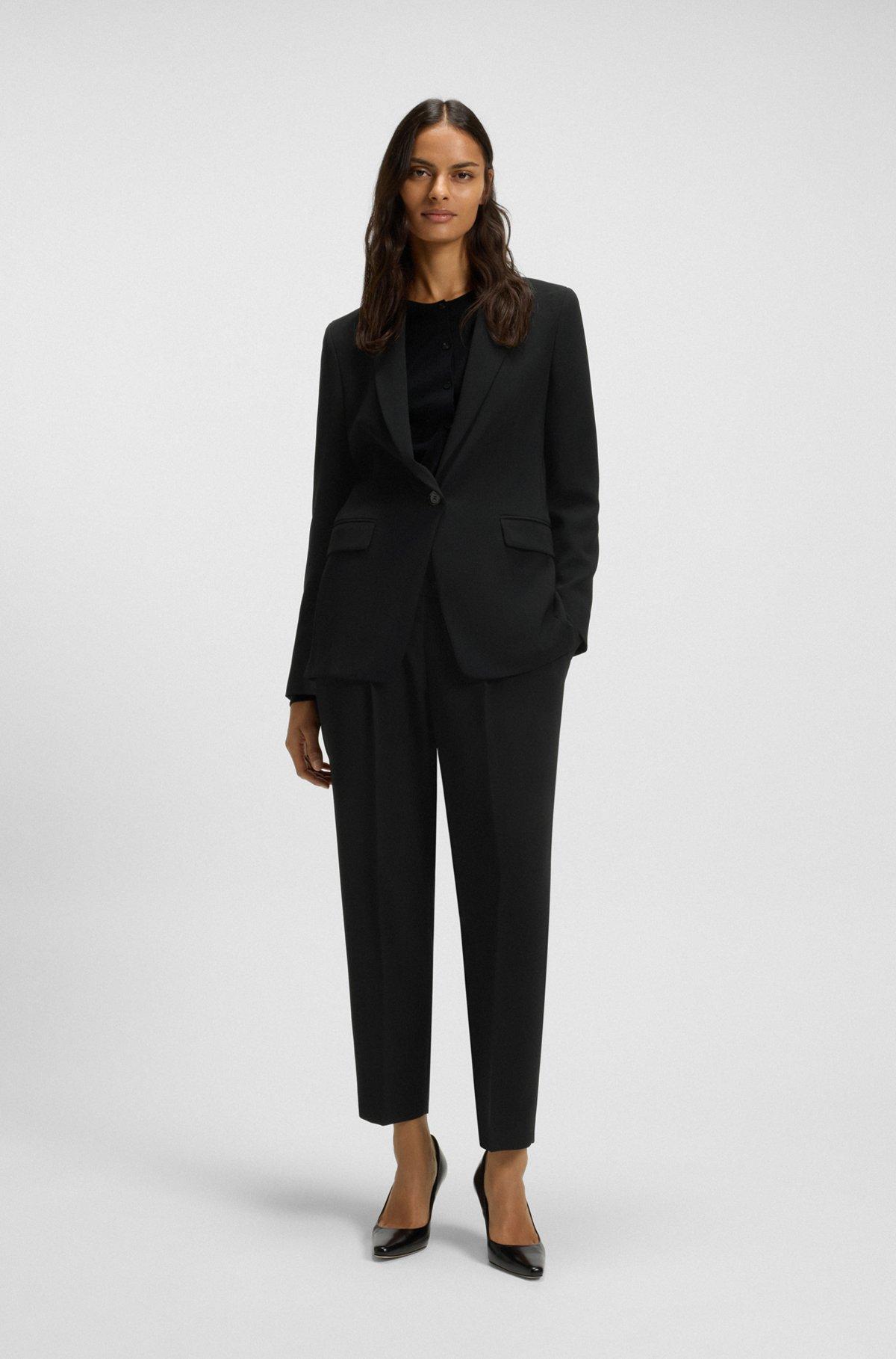 Regular-fit jacket in crease-resistant crepe Product Image