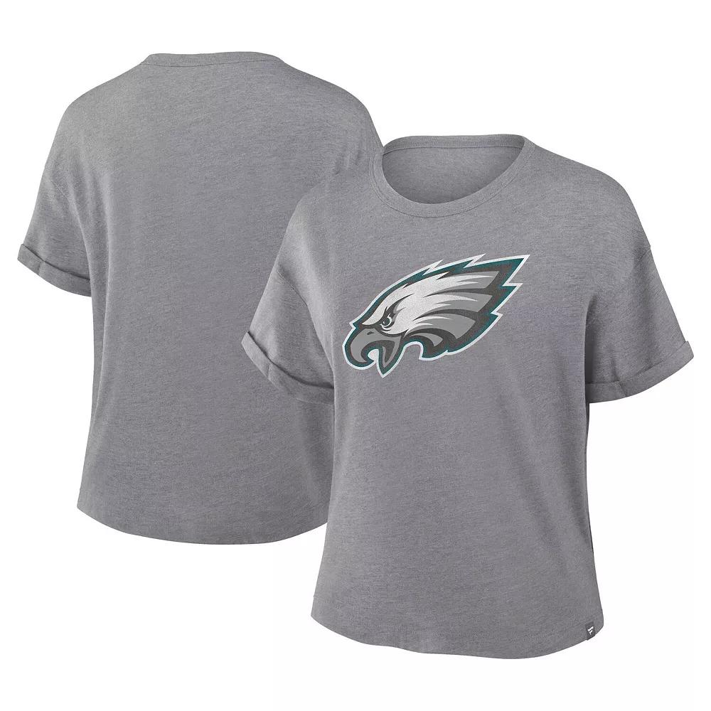 Women's Fanatics Heather Gray Philadelphia Eagles Tribute Tri-Blend T-Shirt,  Product Image
