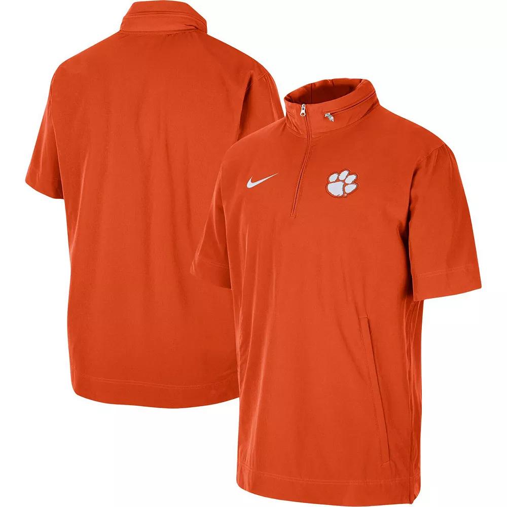 Men's Nike Orange Clemson Tigers Coaches Half-Zip Short Sleeve Jacket,  Product Image