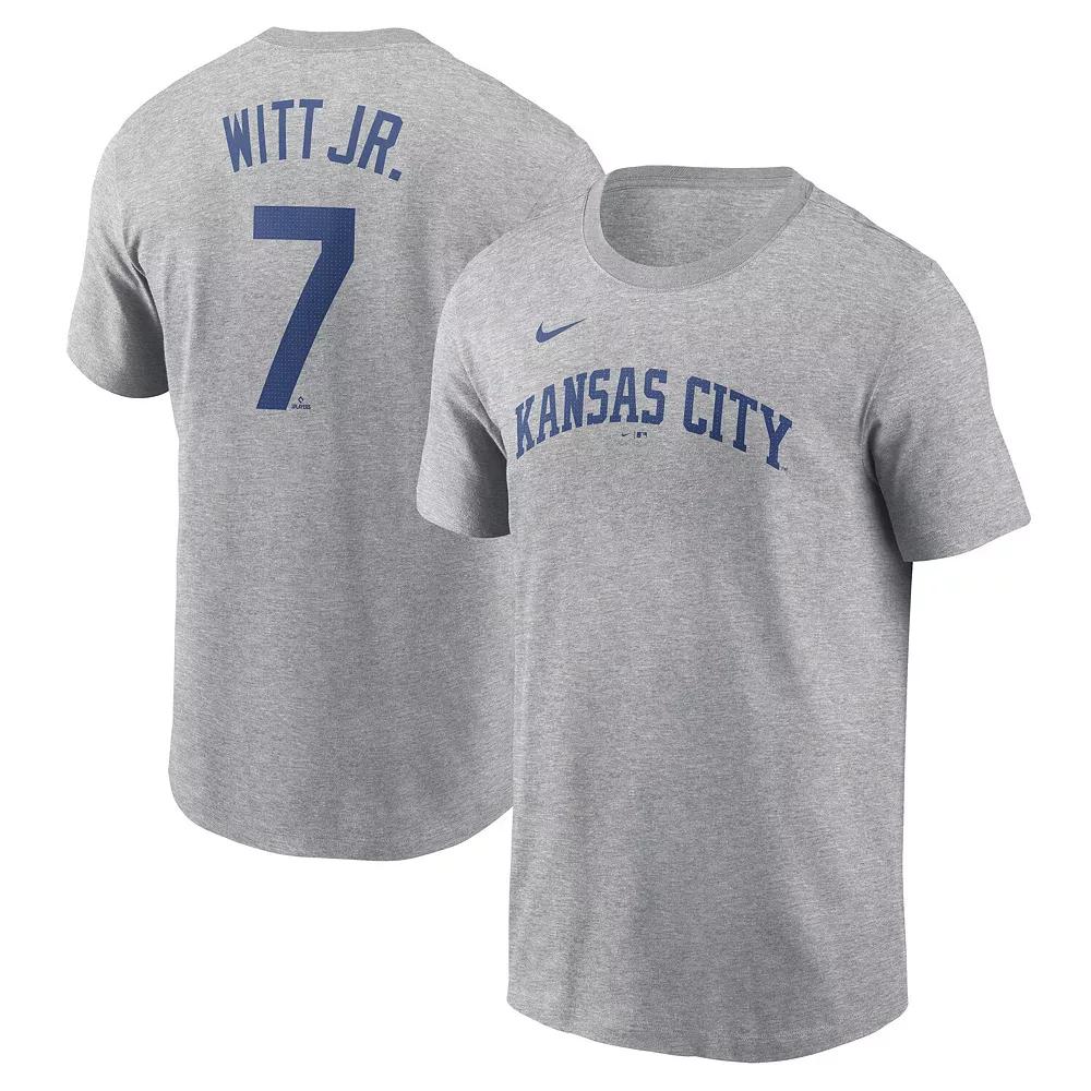 Men's Nike Bobby Witt Jr. Gray Kansas City Royals Fuse Name & Number T-Shirt,  Product Image