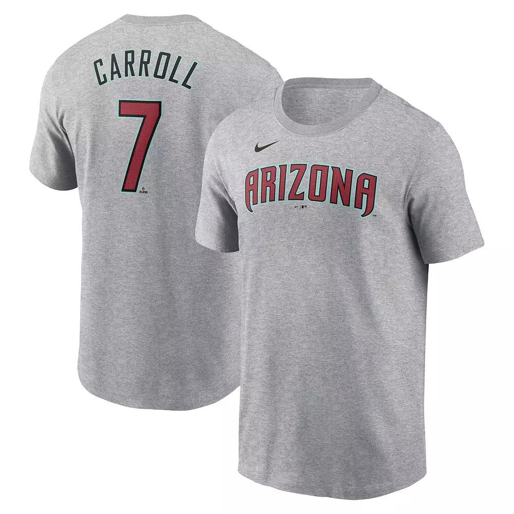 Men's Nike Corbin Carroll Heather Gray Arizona Diamondbacks Fuse Name & Number T-Shirt, Size: Large, Grey Product Image