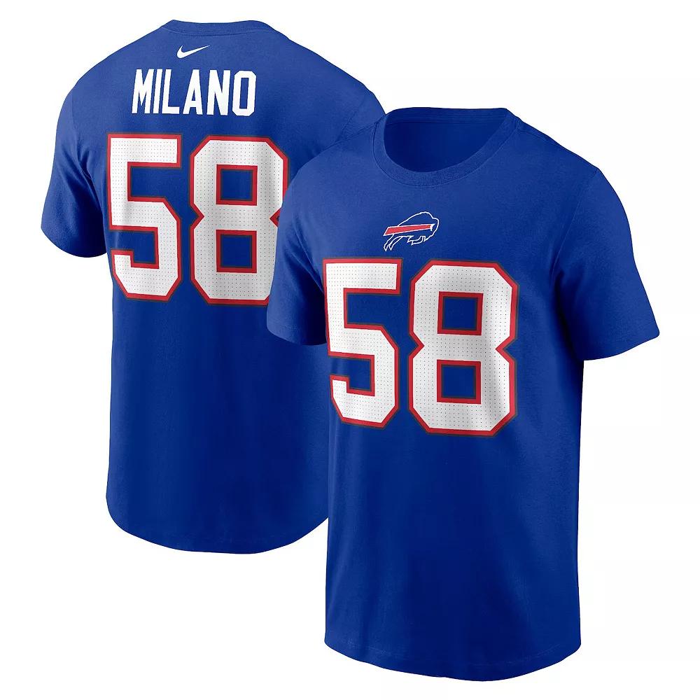 Men's Nike Matt Milano Royal Buffalo Bills Player Name & Number T-Shirt, Size: XL, Blue Product Image