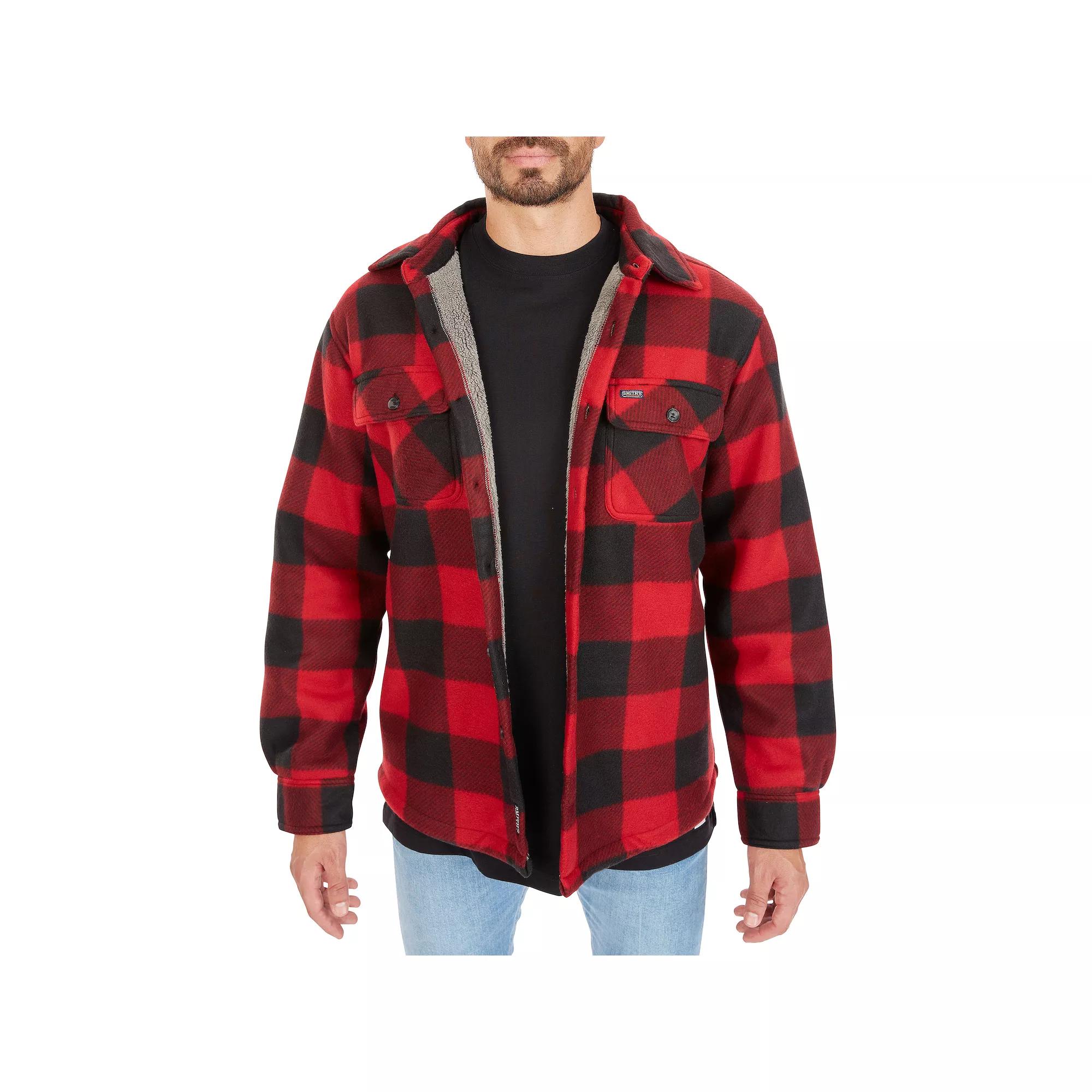 Mens Smiths Workwear Sherpa-Lined Plaid Microfleece Shirt Jacket Product Image