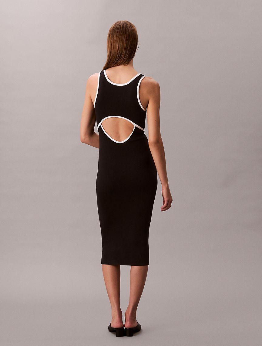 Colorblock Trim Sleeveless Dress Product Image