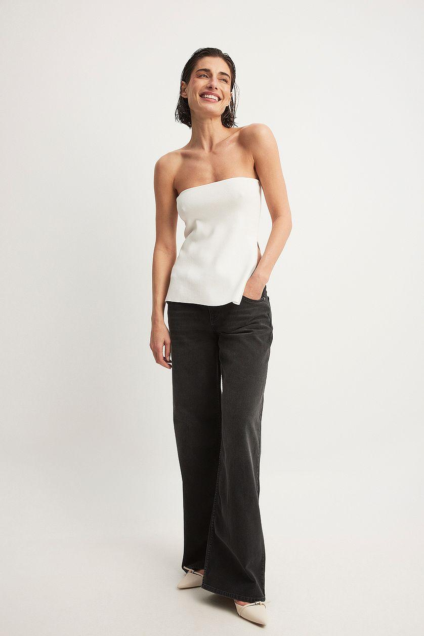 Knitted Slit Detail Tube Top Product Image