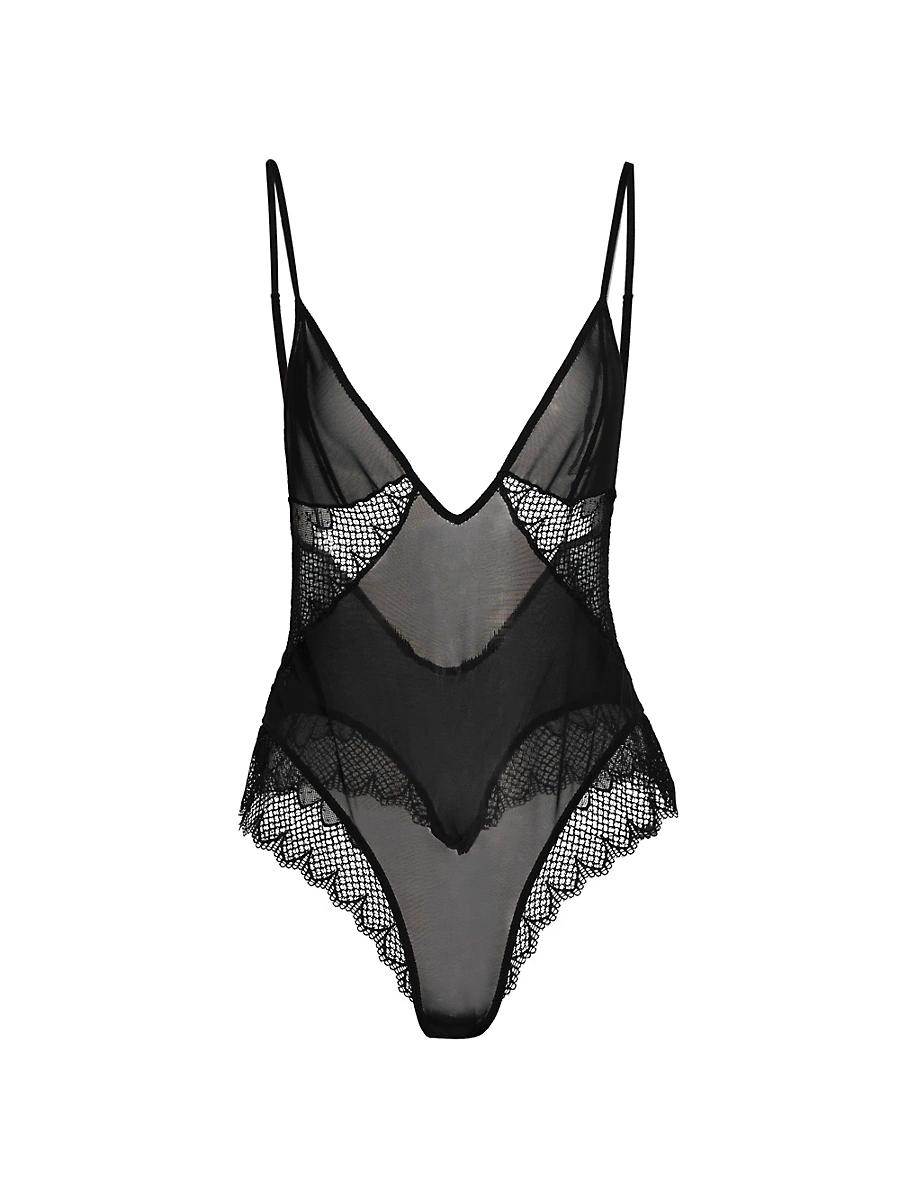 Womens Clementine Lace-Trim Bodysuit Product Image