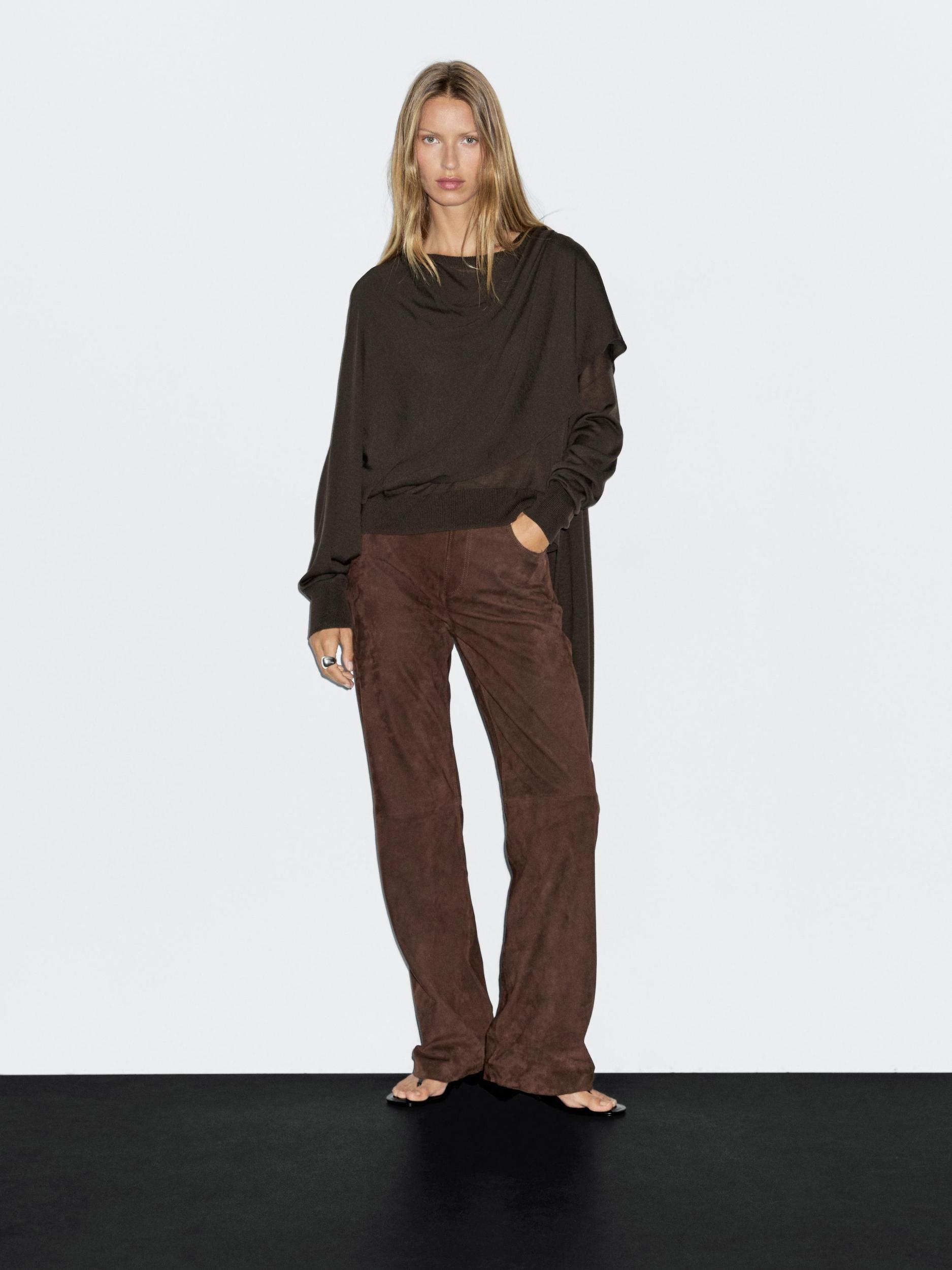 Suede leather trousers Product Image
