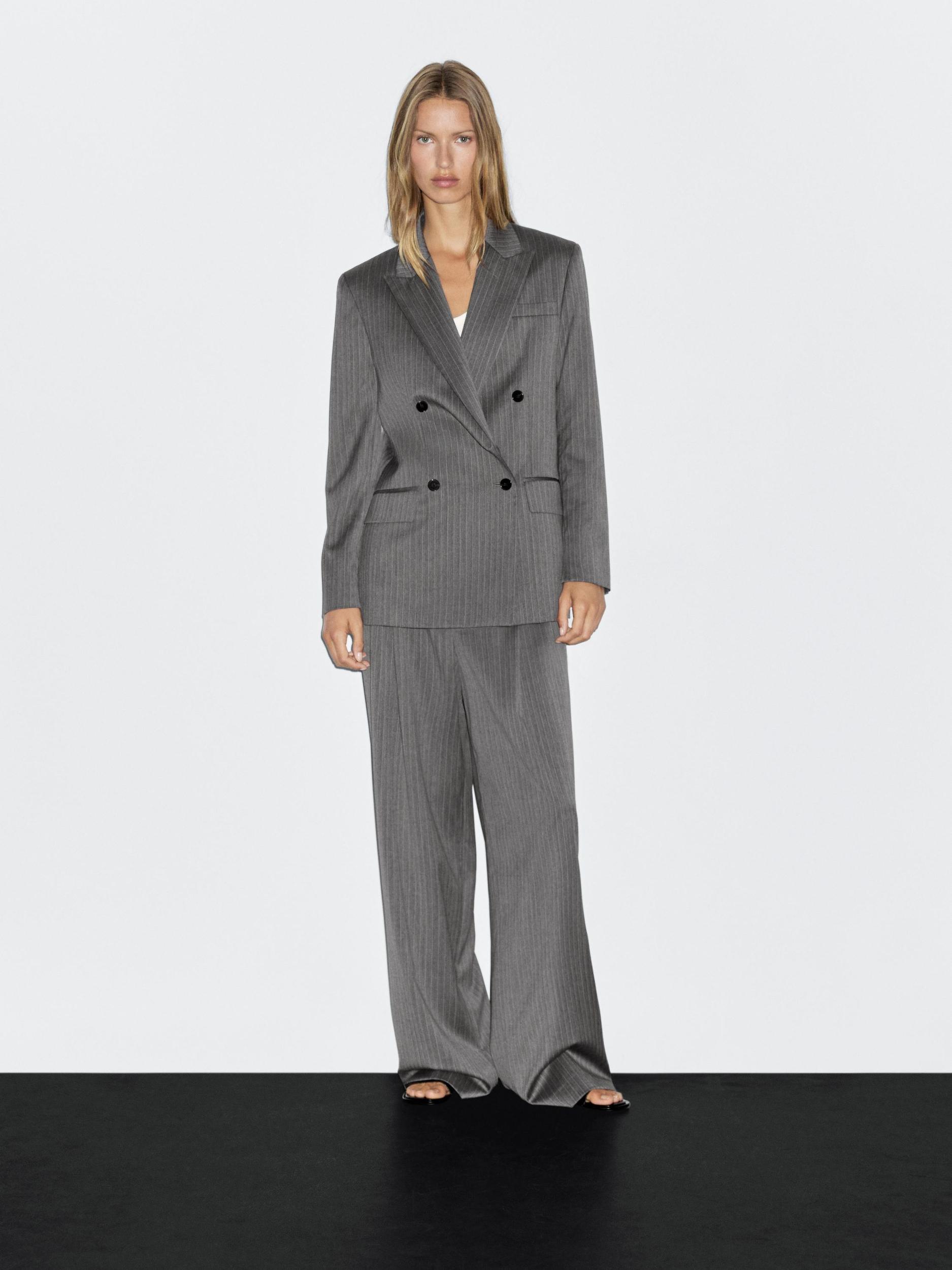 100% wool pinstripe blazer Product Image