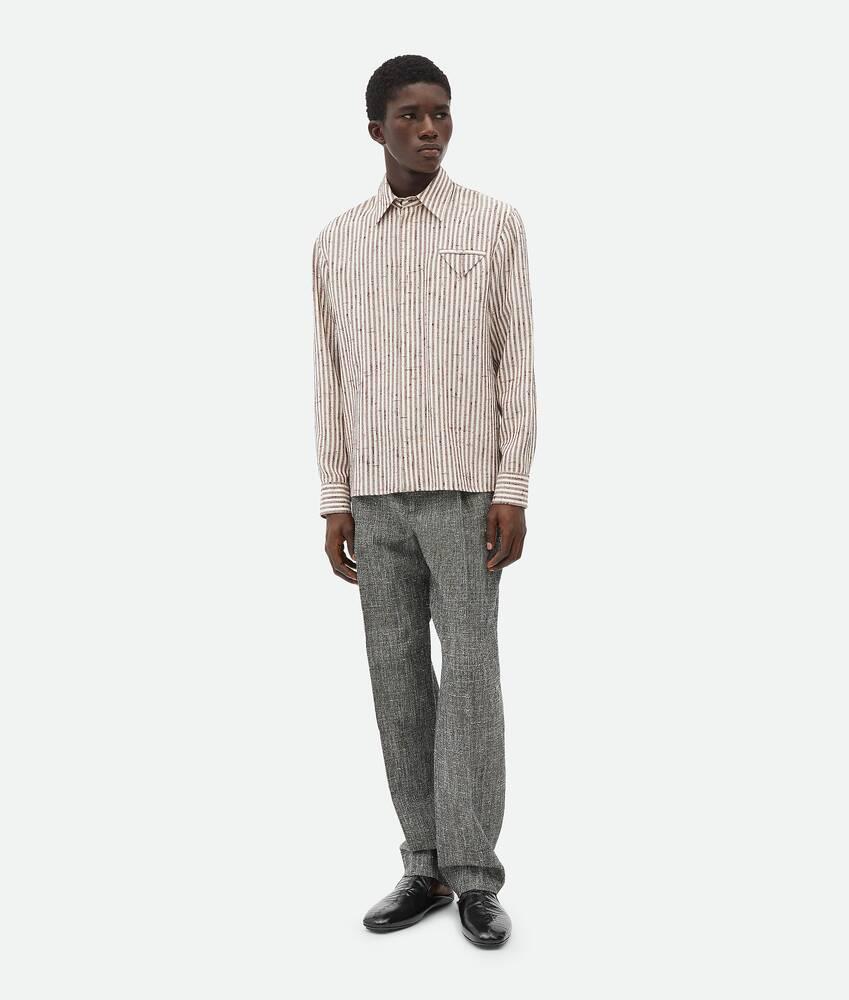 Men's Knotted Viscose Silk Shirt in Talc/loam Product Image