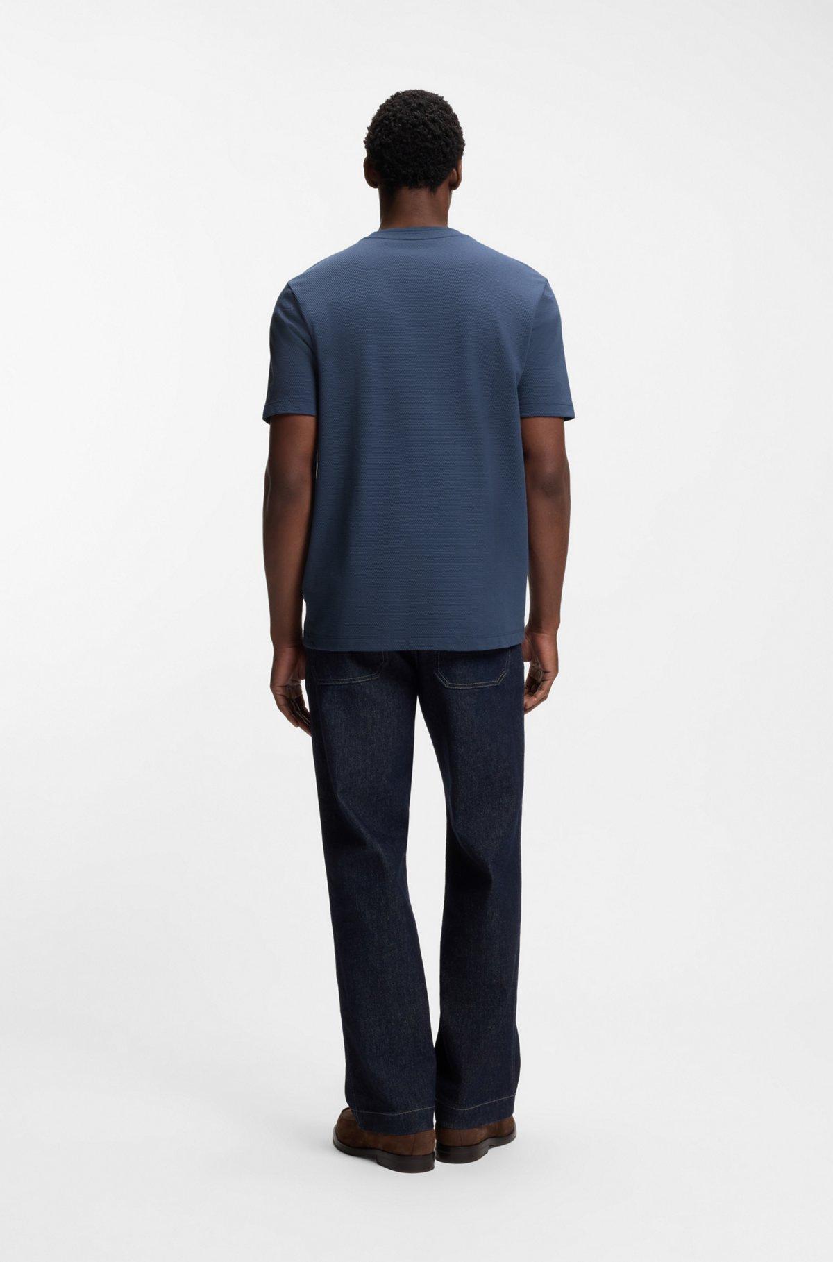 Bubble-jacquard structure T-shirt in a cotton blend Product Image