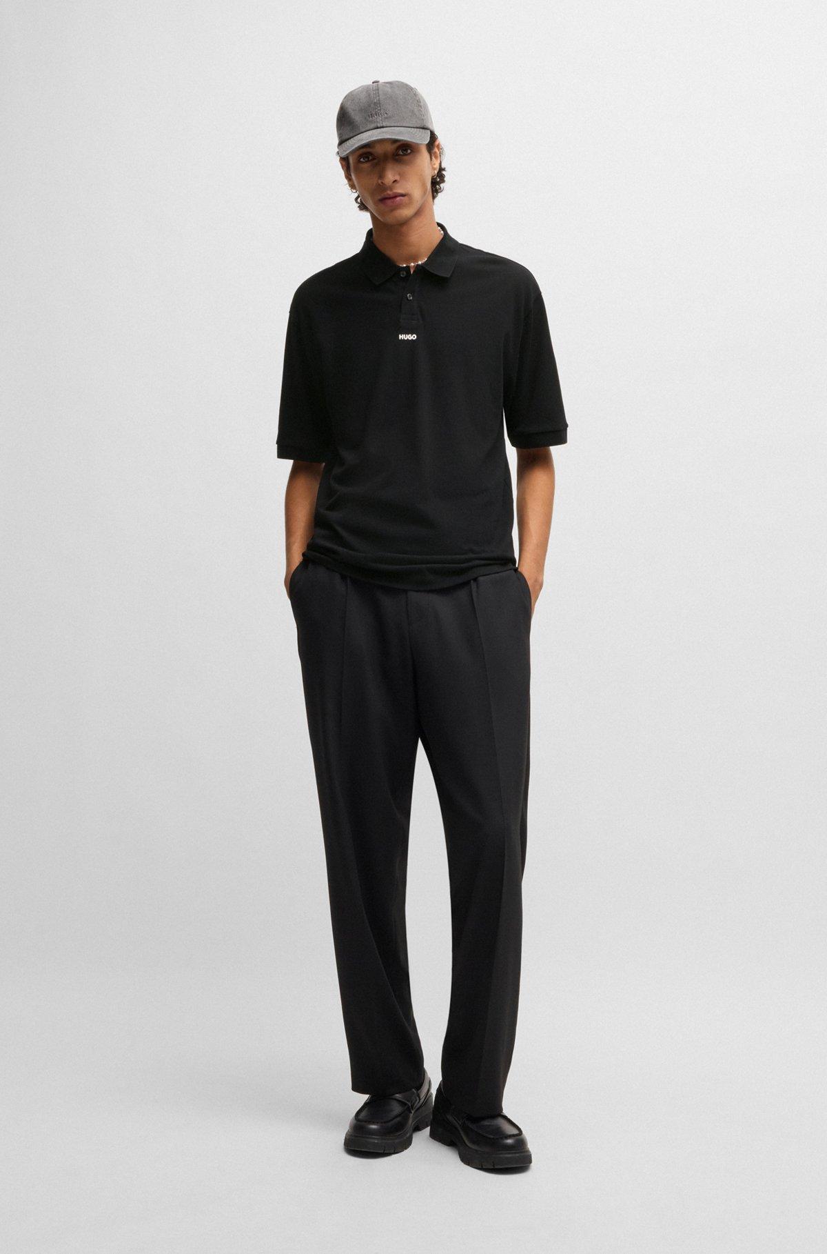 Cotton-piqué polo shirt with logo print Product Image