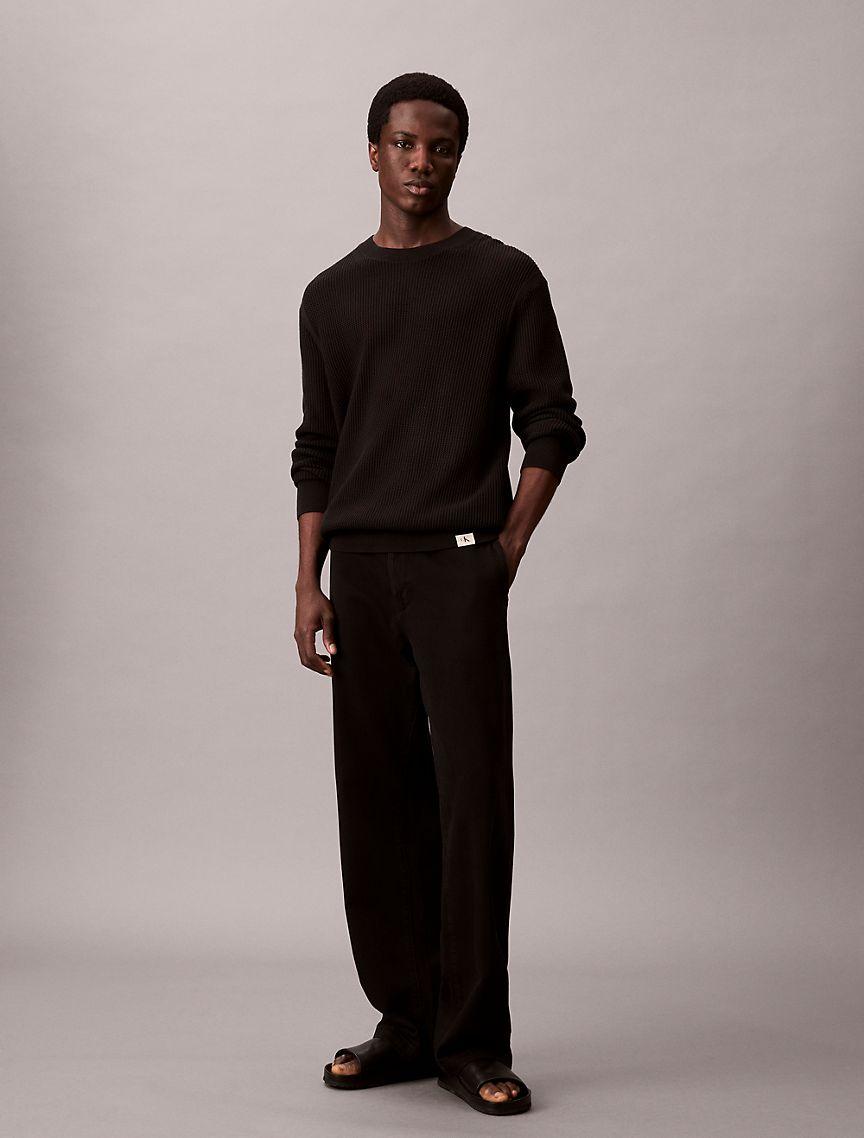 Cotton Mesh Relaxed Sweater Product Image