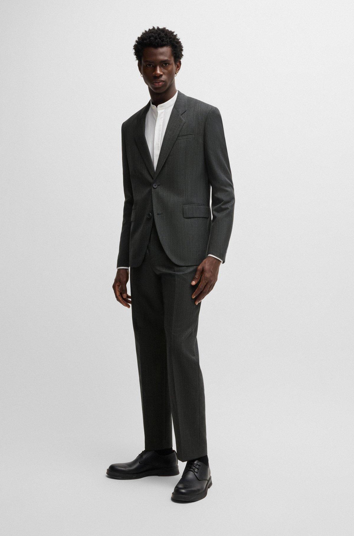 Modern-fit suit in micro-patterned performance-stretch fabric Product Image