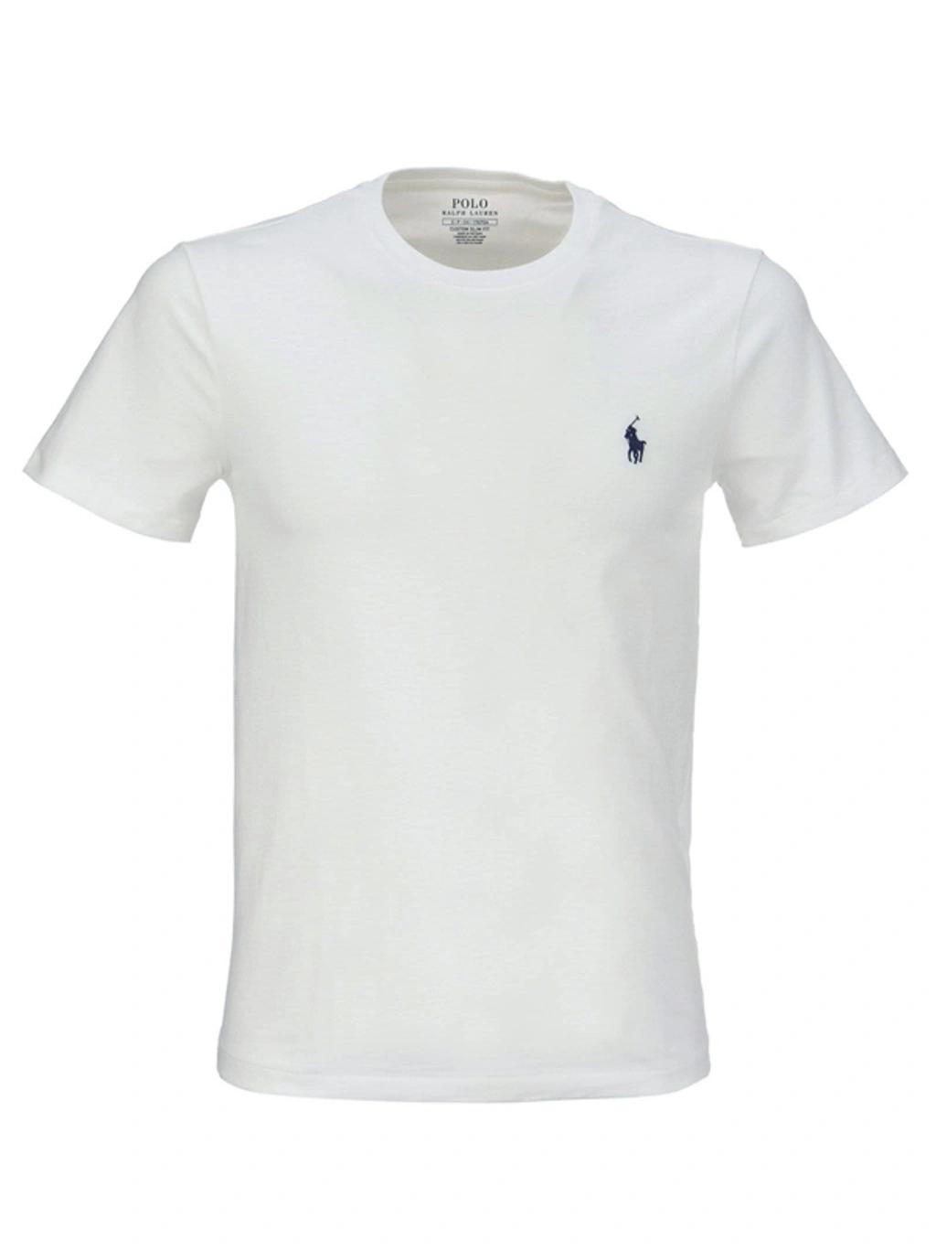 POLO RALPH LAUREN Mens White Regular-fit Crewneck Cotton-jersey T-shirt Product Image