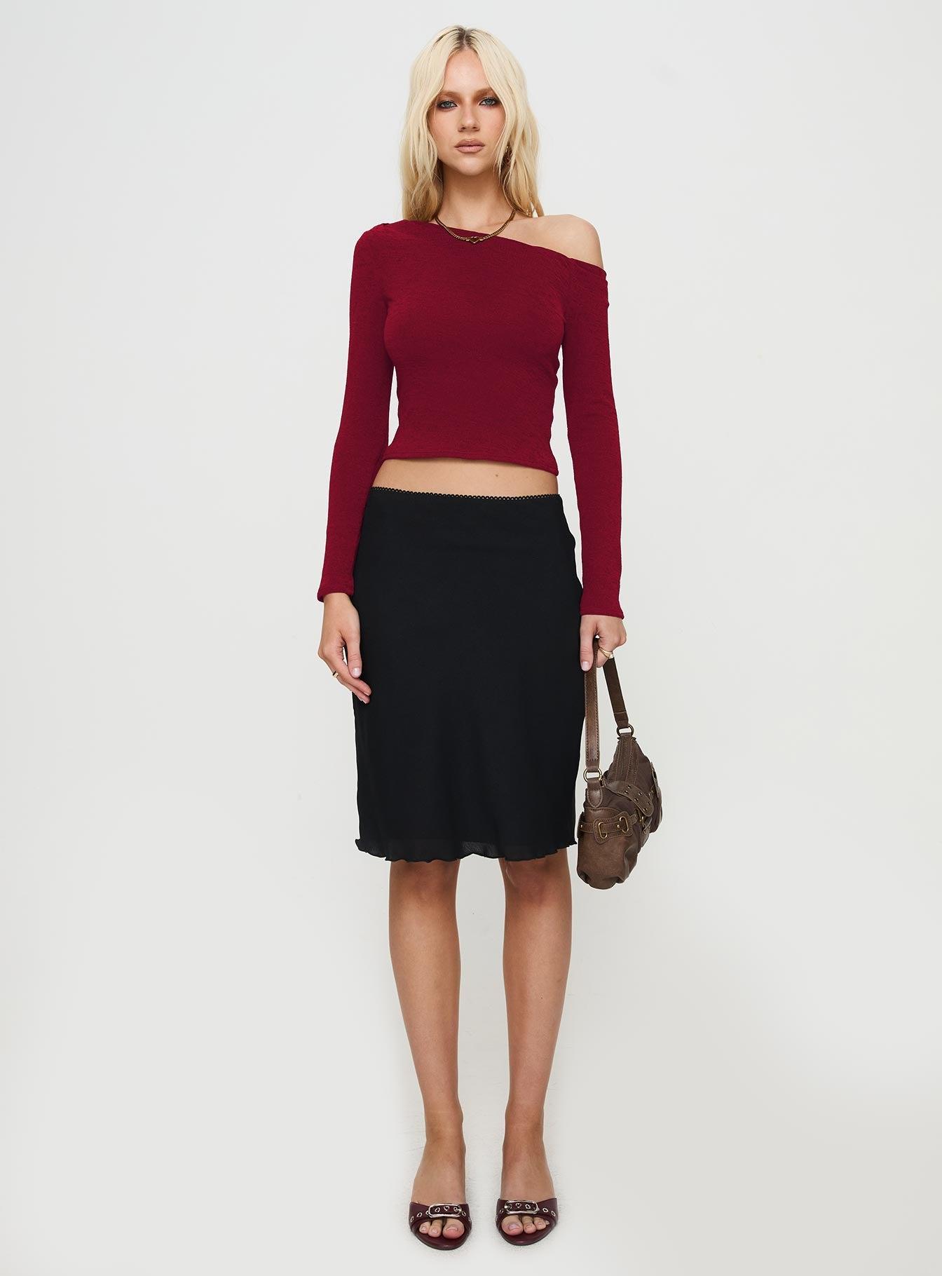 Malian Long Sleeve Top Burgundy Product Image