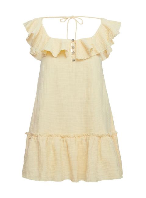 Alicen Frill Mini Dress Yellow Product Image