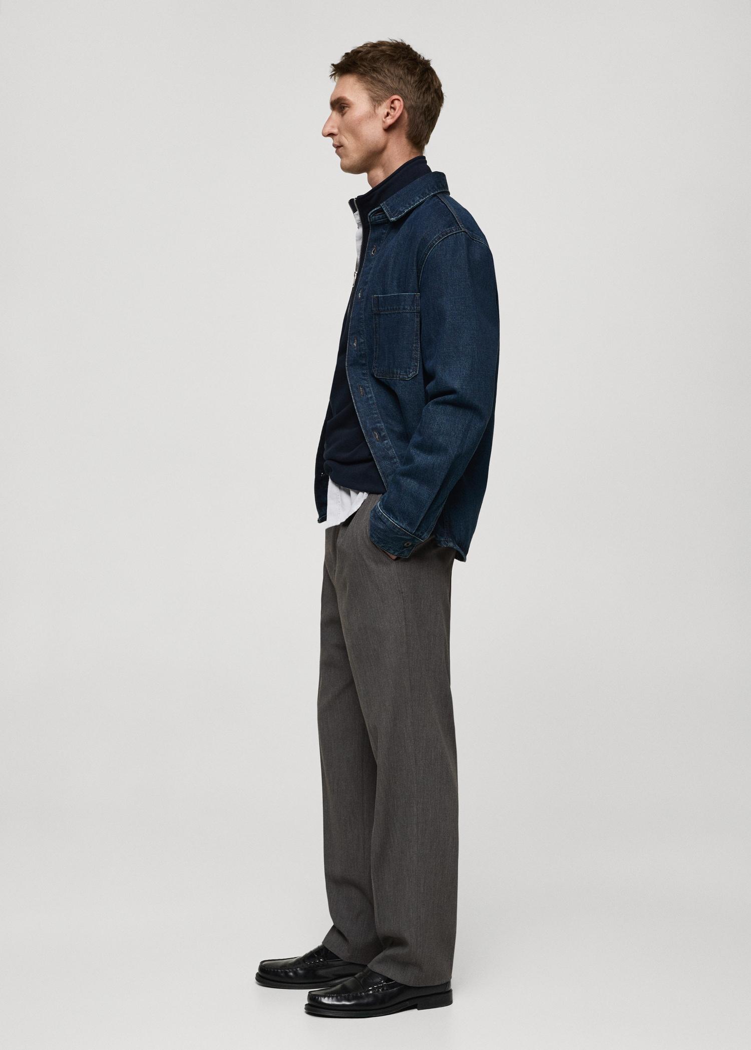 Straight-fit pleated pants - Men | MANGO USA Product Image