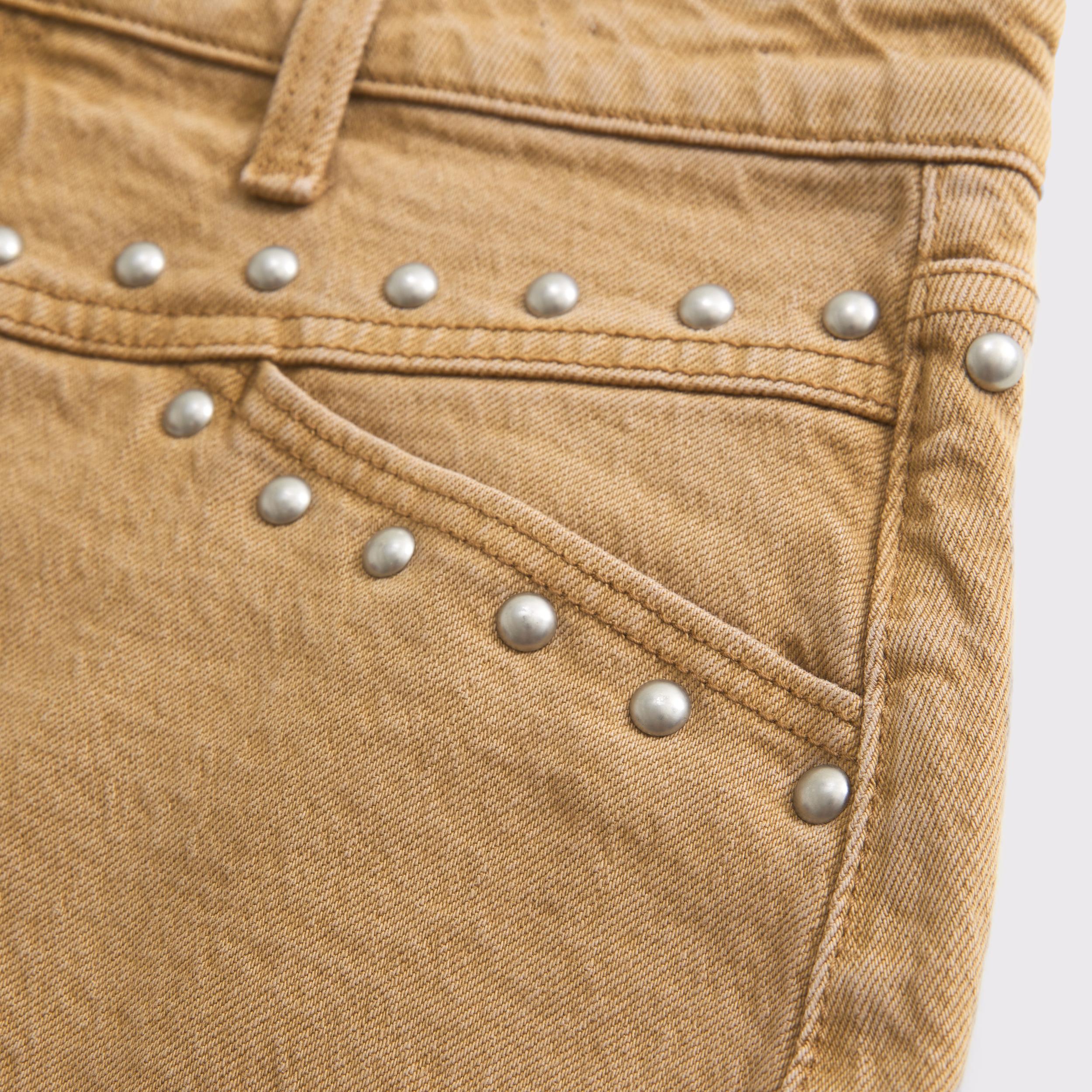 Mid Rise Denim Studded Mini Skirt Product Image