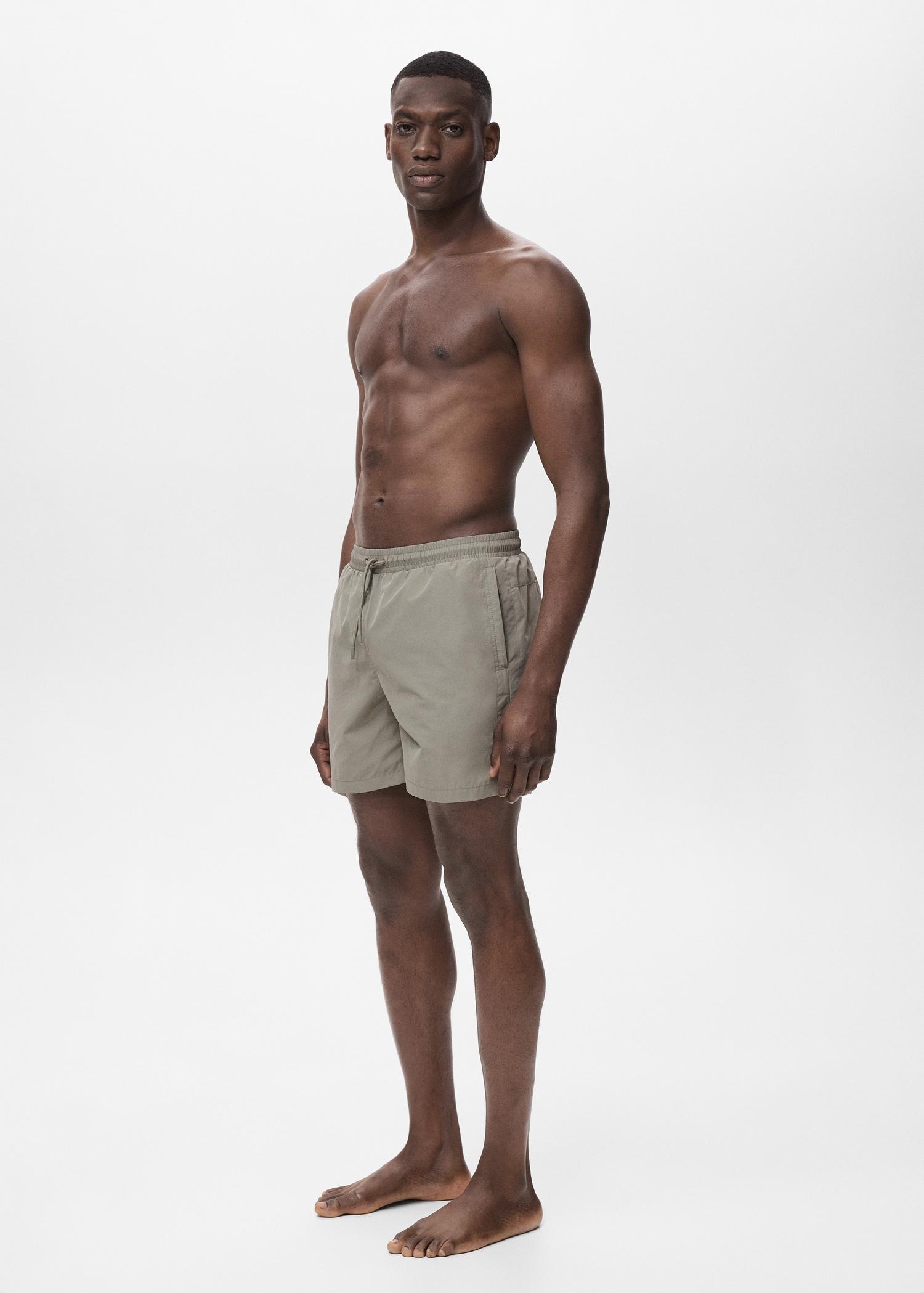 Swimsuit with zip pockets - Men | MANGO USA Product Image