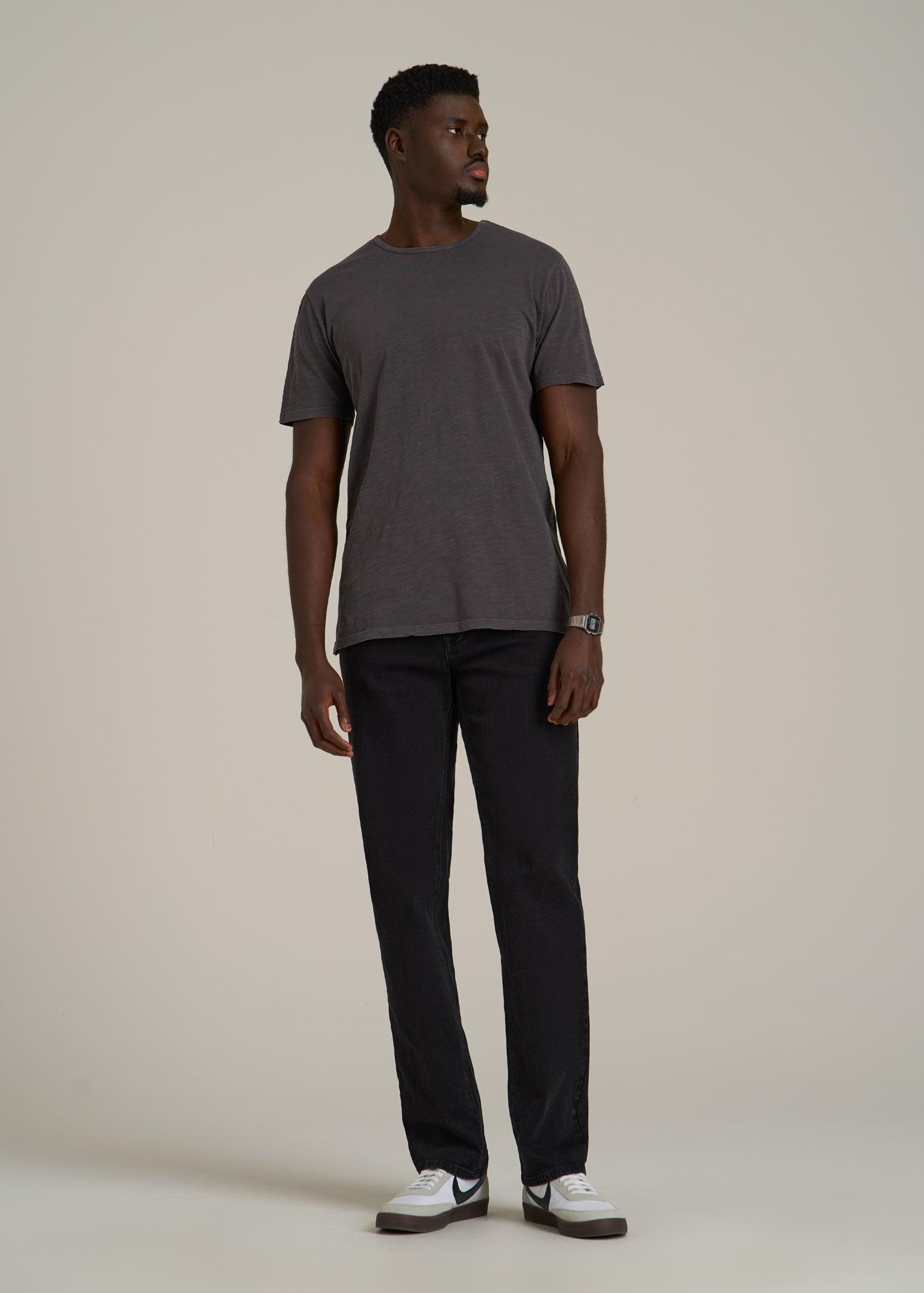 REGULAR-FIT Slub Tee for Tall Men in Charcoal Male Product Image
