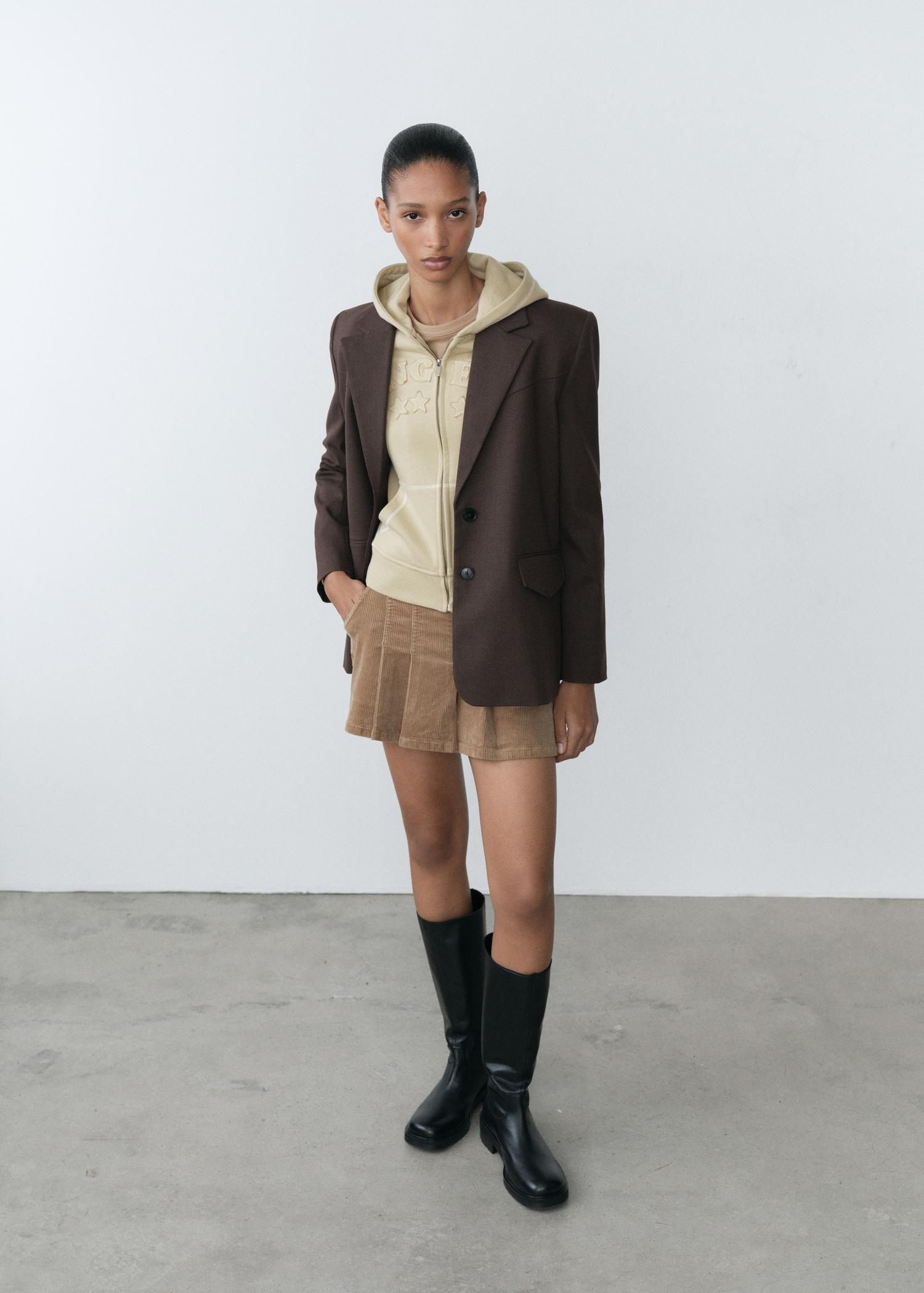 Cotton sweatshirt with embroidered message - Women | MANGO USA Product Image