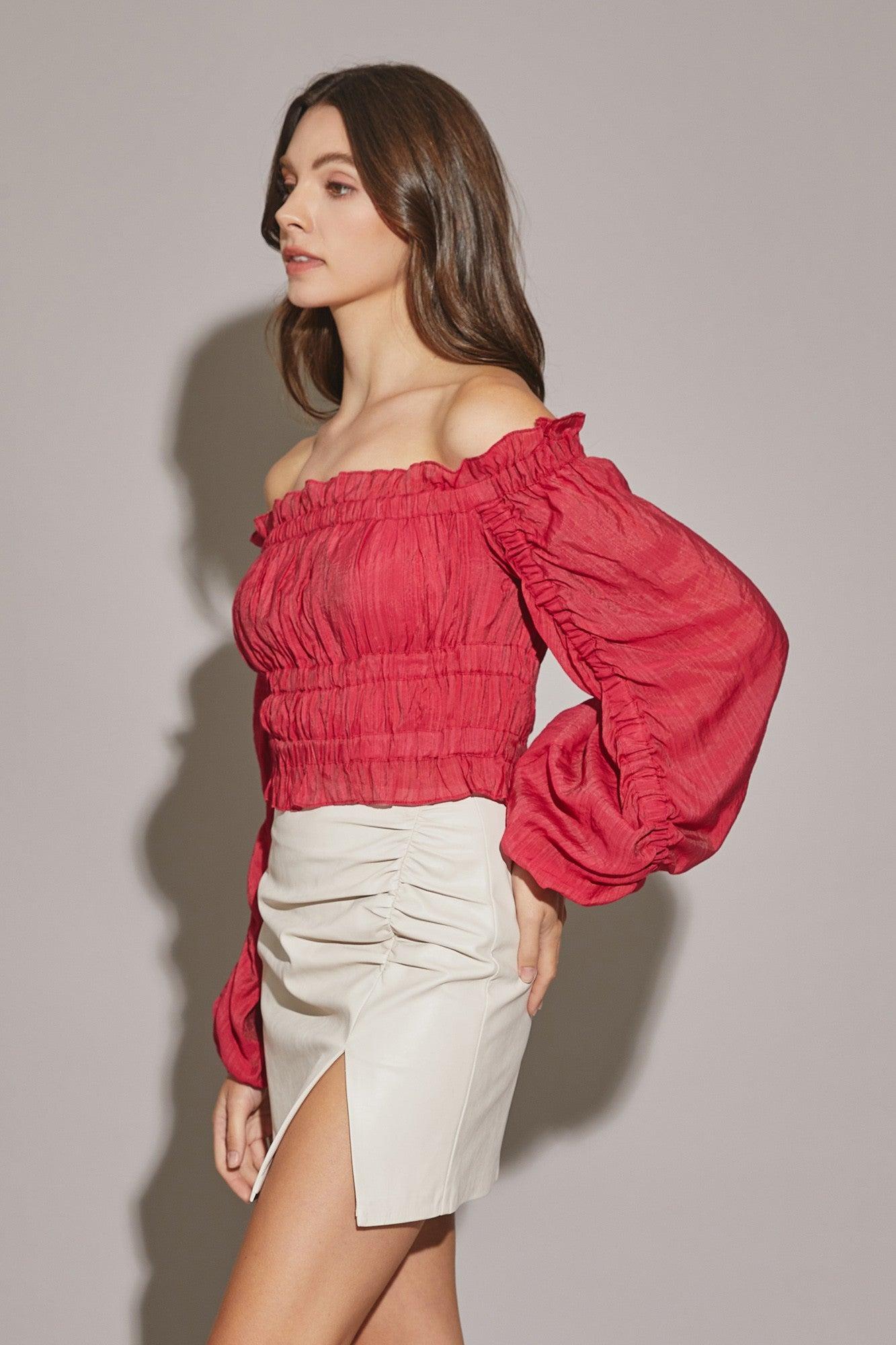 Off the Shoulder Cropped Dress Top Product Image