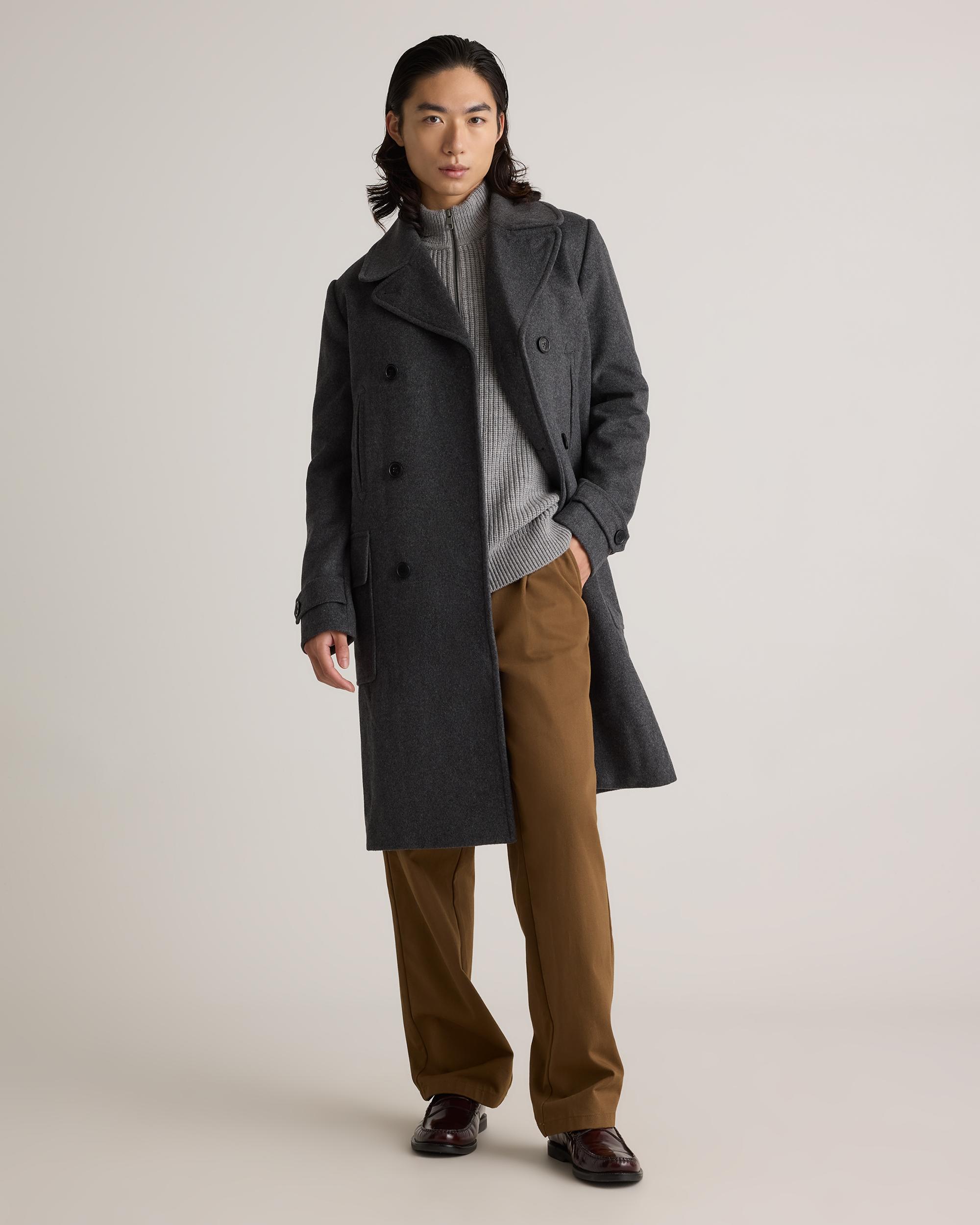 Quince | Men's Italian Wool Double-Breasted Officer Topcoat Wool/Nylon Product Image