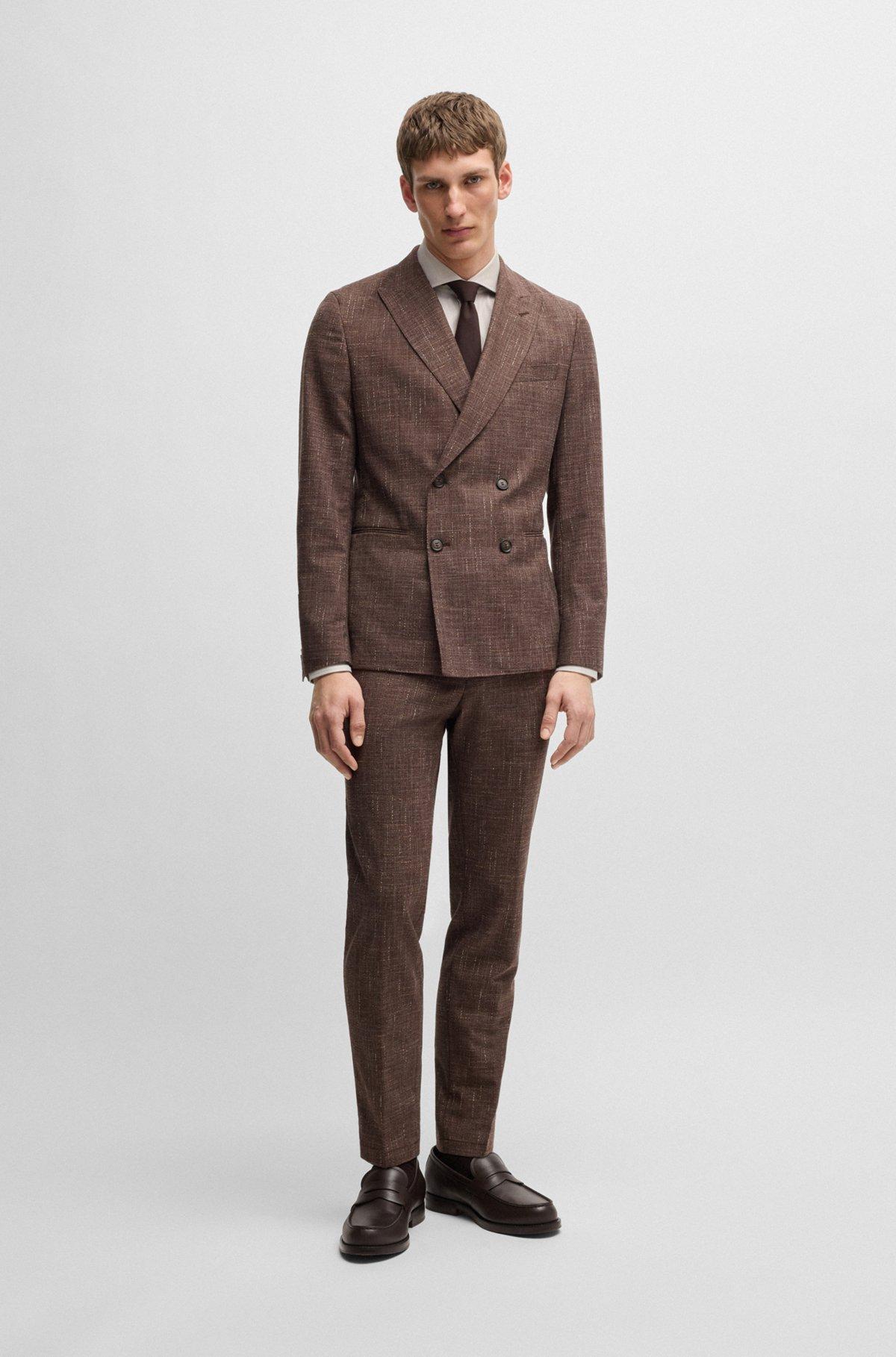 Slim-fit shirt in a structured cotton blend Product Image